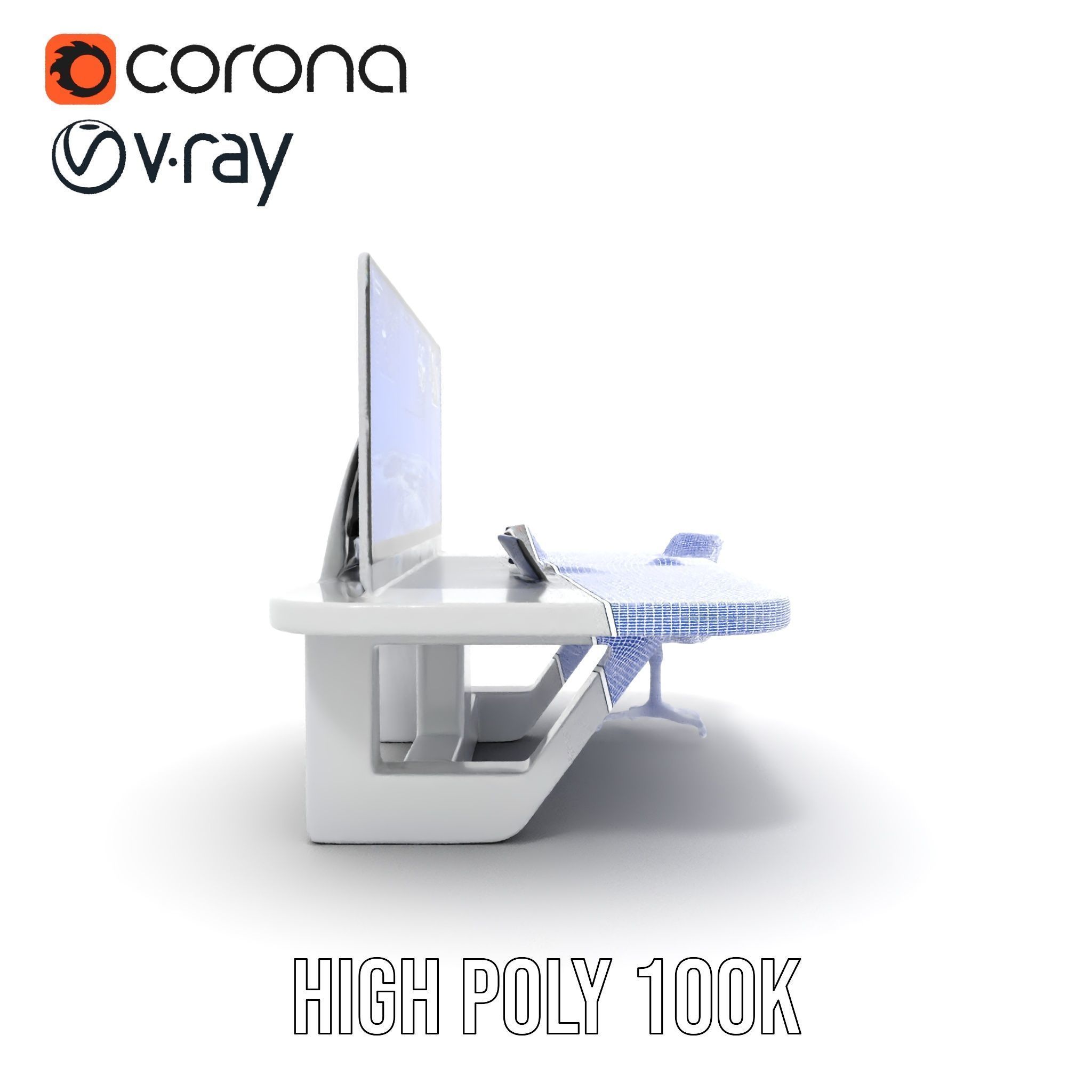 Futuristic Command Center Desk and Chair Model Pack Low-poly 3D model_34