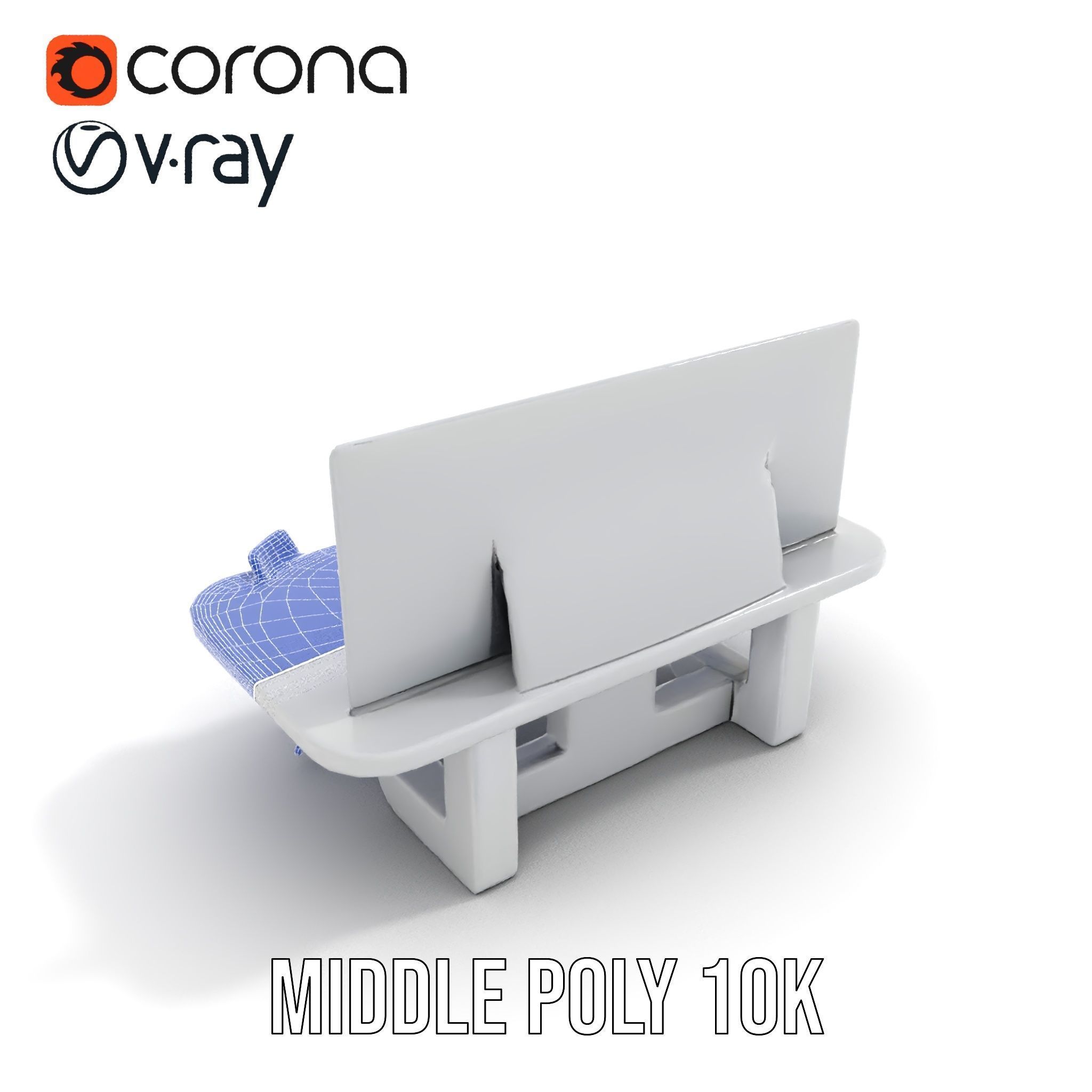 Futuristic Command Center Desk and Chair Model Pack Low-poly 3D model_18