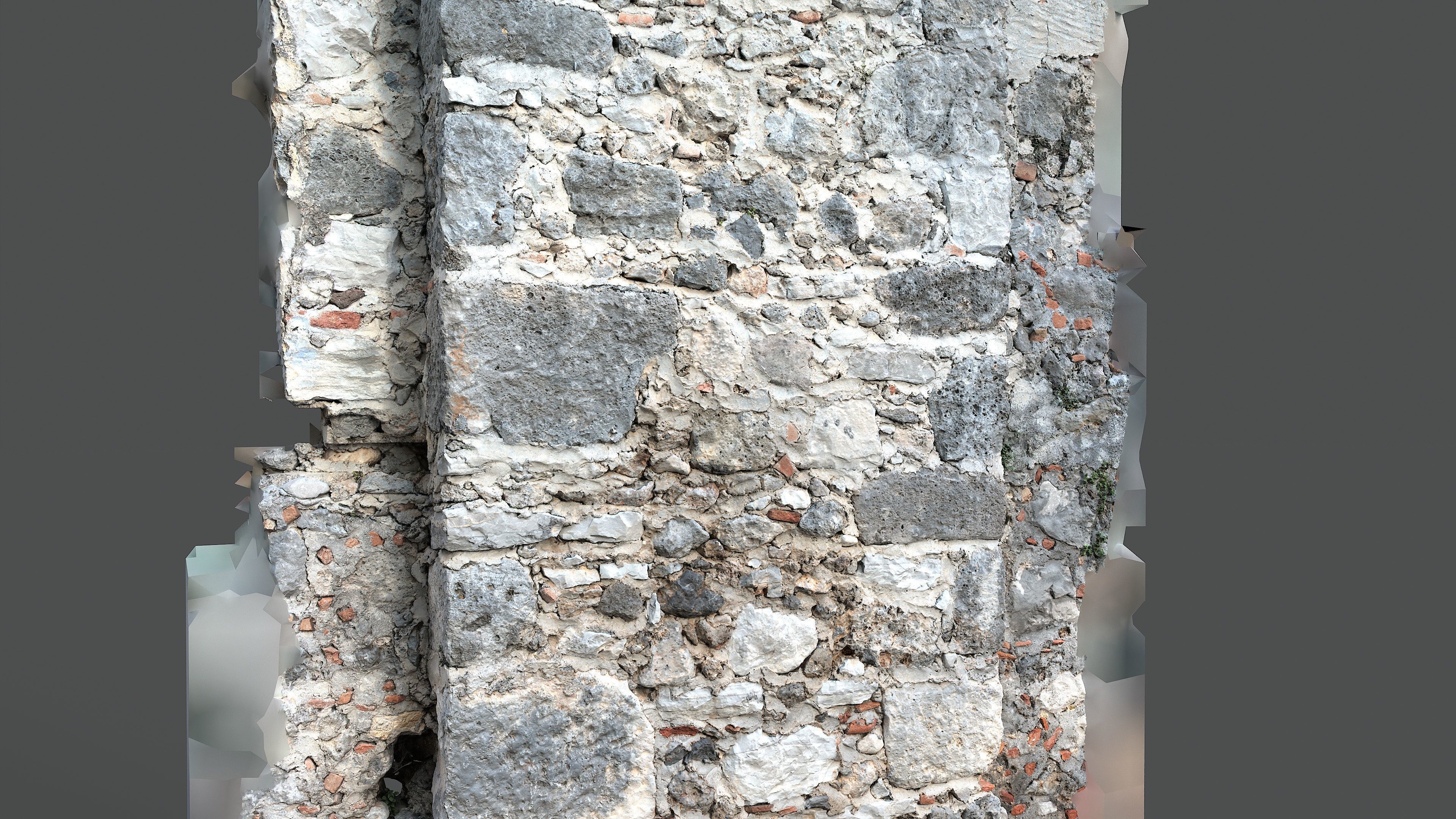 Abandoned House Ruined Part Scan - Fireplace Backwall 02 3D model_3