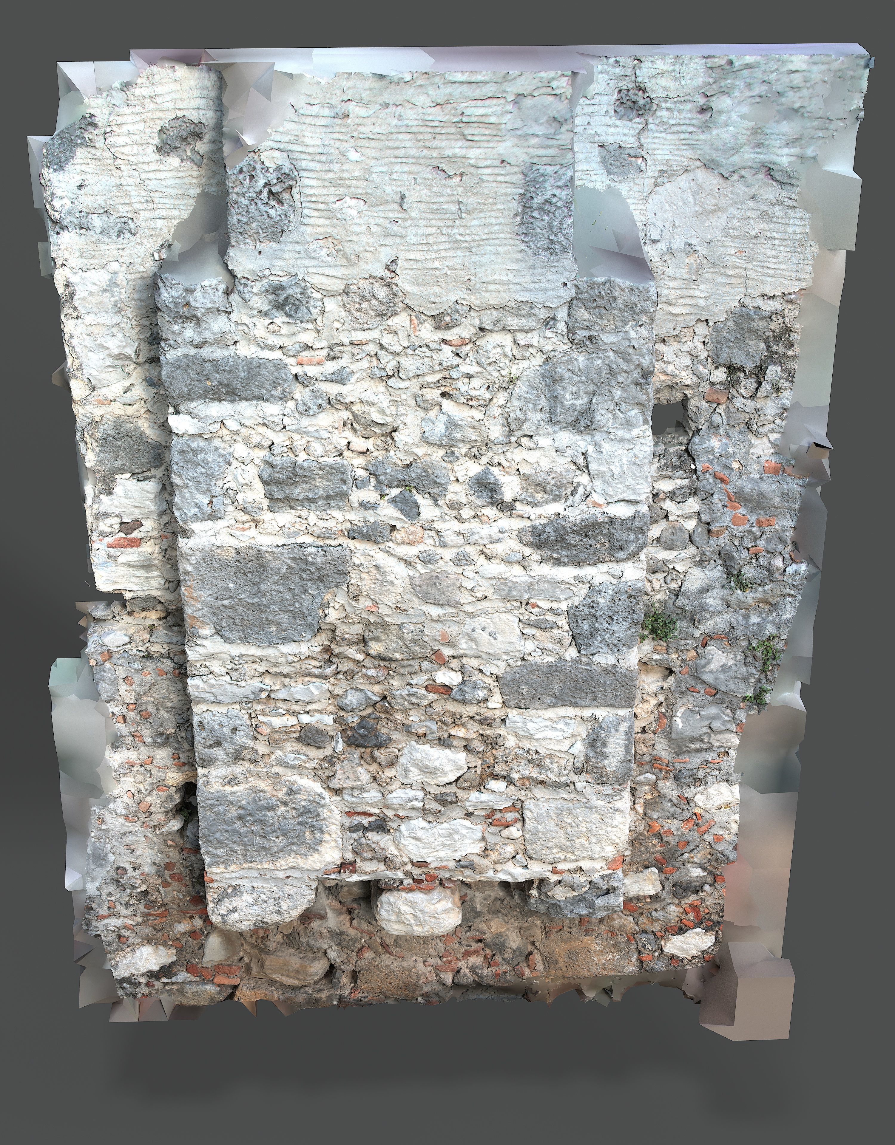 Abandoned House Ruined Part Scan - Fireplace Backwall 02 3D model_5