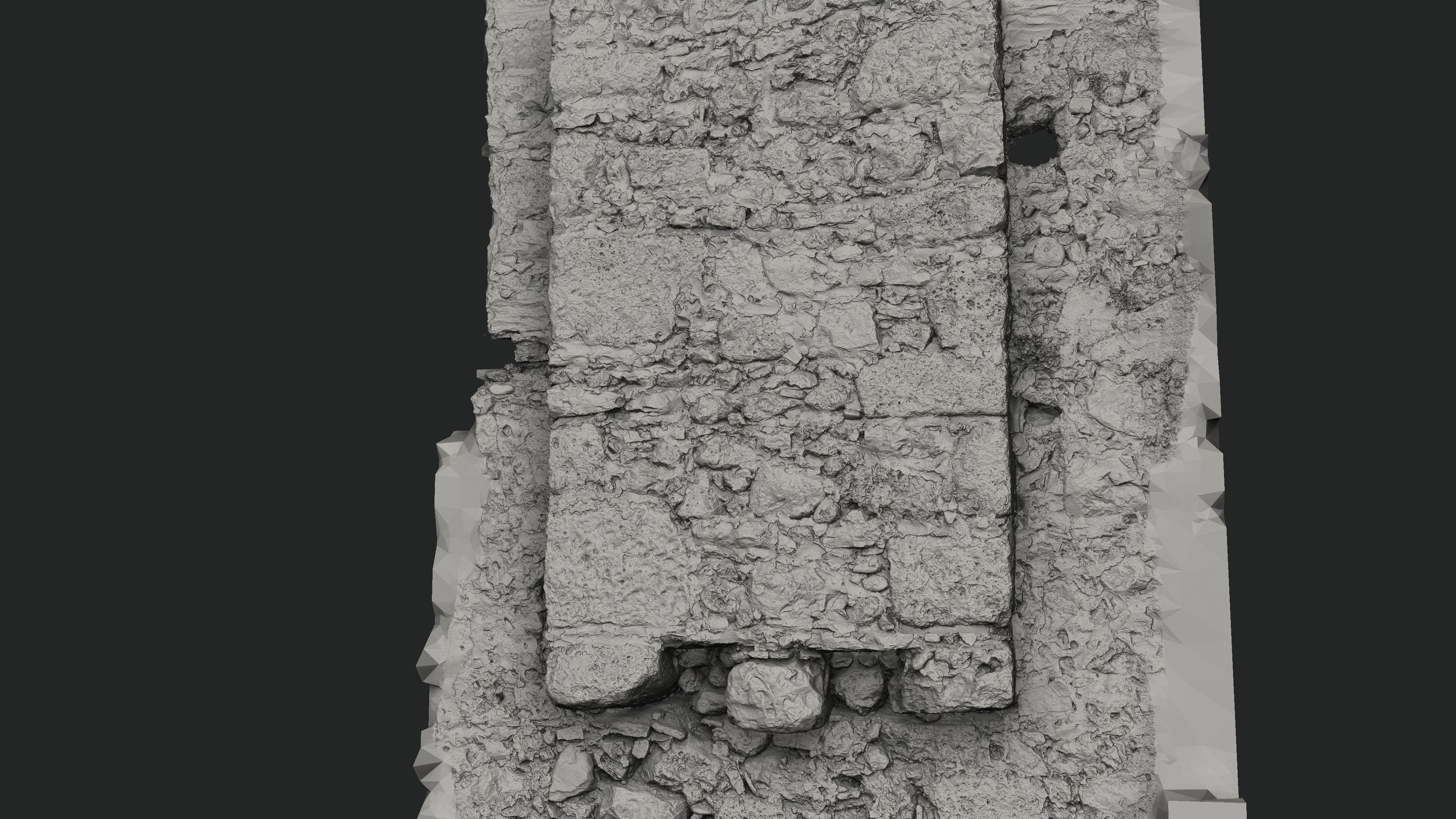 Abandoned House Ruined Part Scan - Fireplace Backwall 02 3D model_15