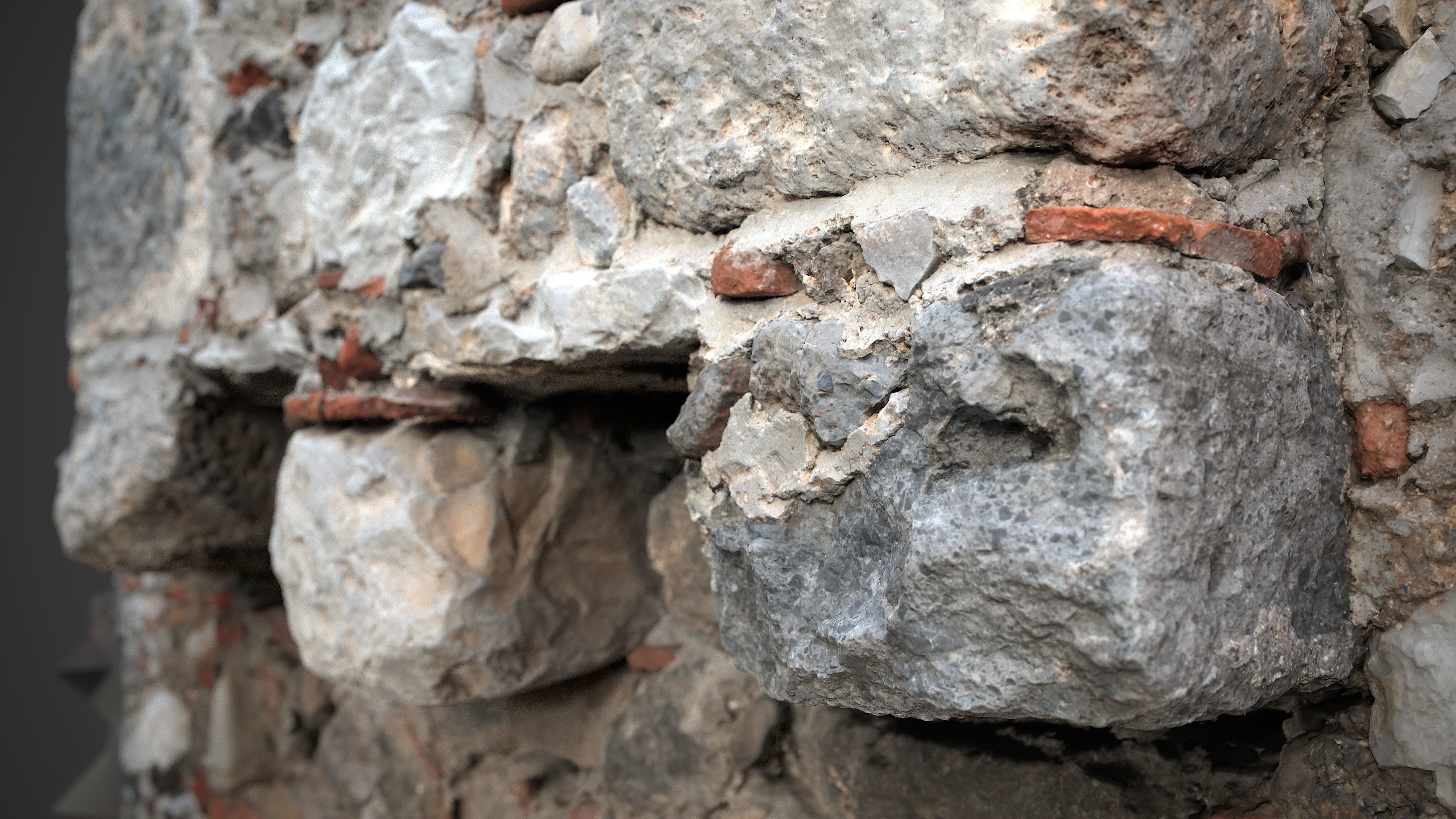 Abandoned House Ruined Part Scan - Fireplace Backwall 02 3D model_4