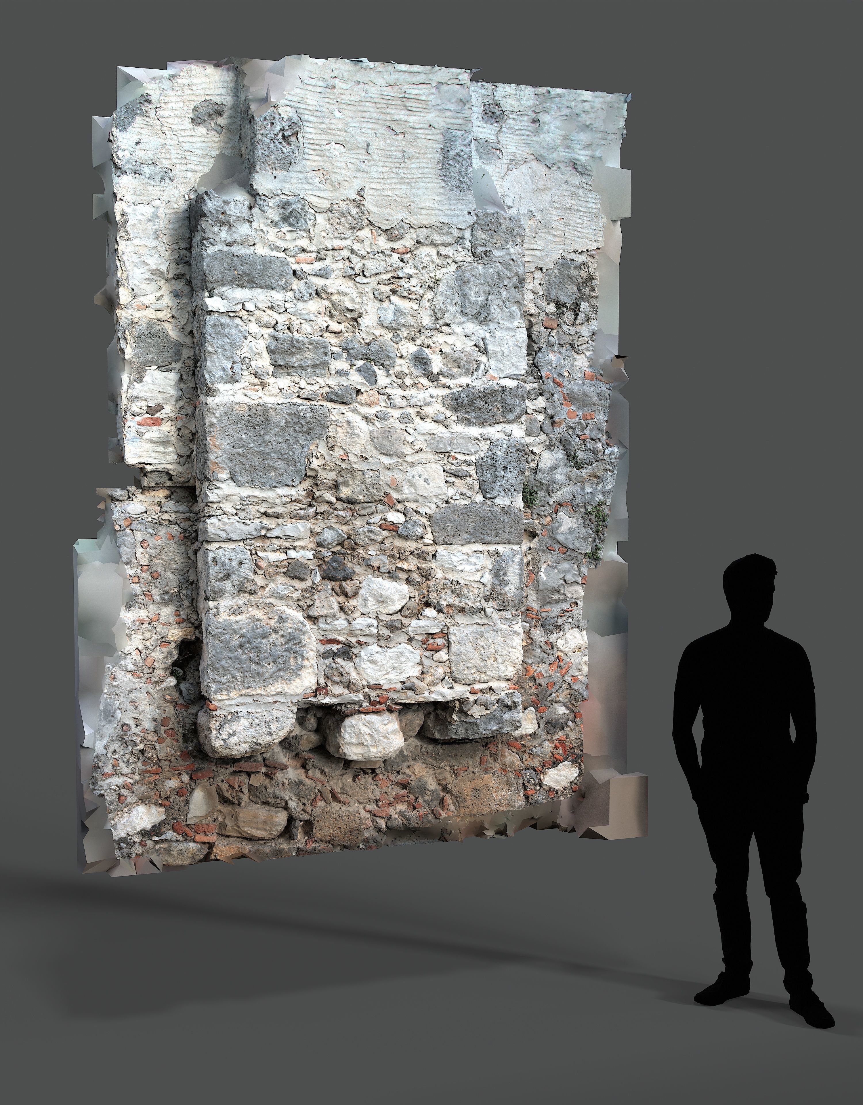 Abandoned House Ruined Part Scan - Fireplace Backwall 02 3D model_10