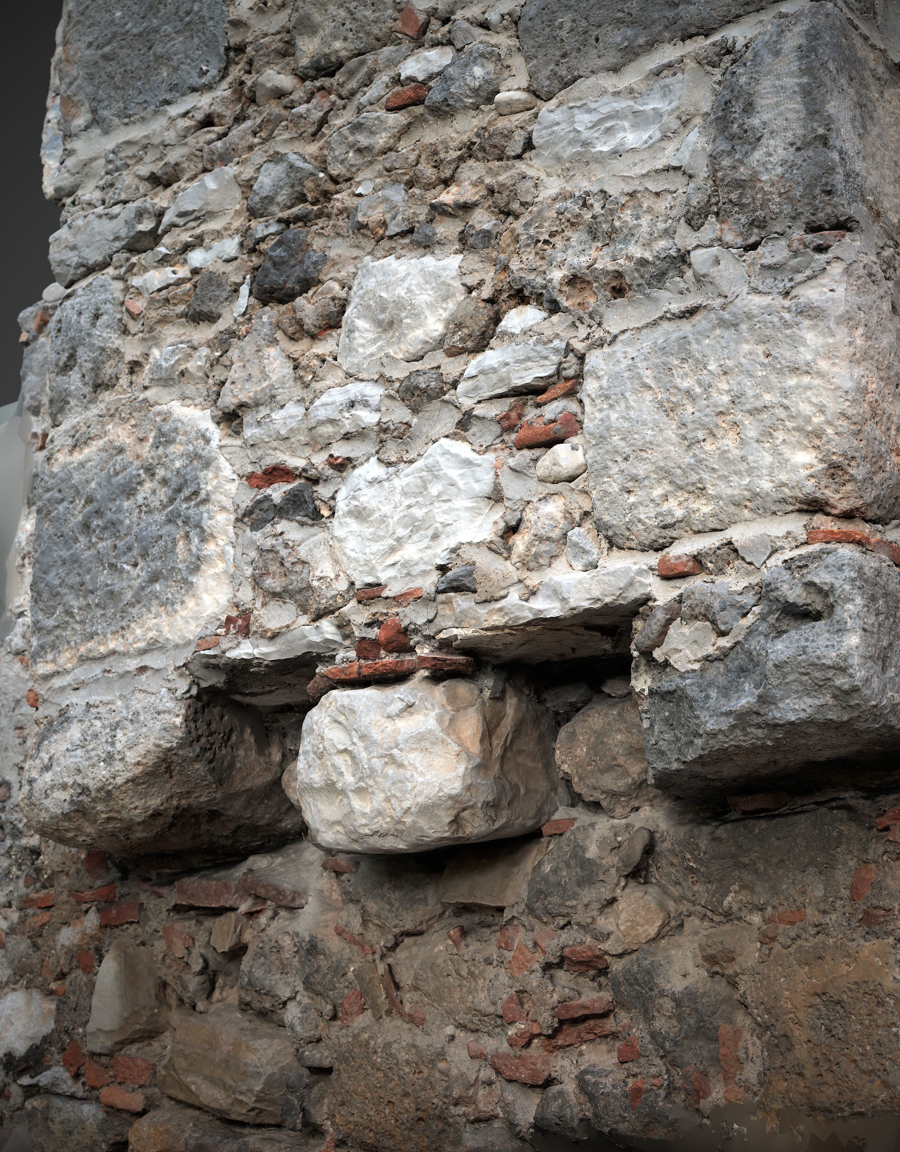 Abandoned House Ruined Part Scan - Fireplace Backwall 02 3D model_8