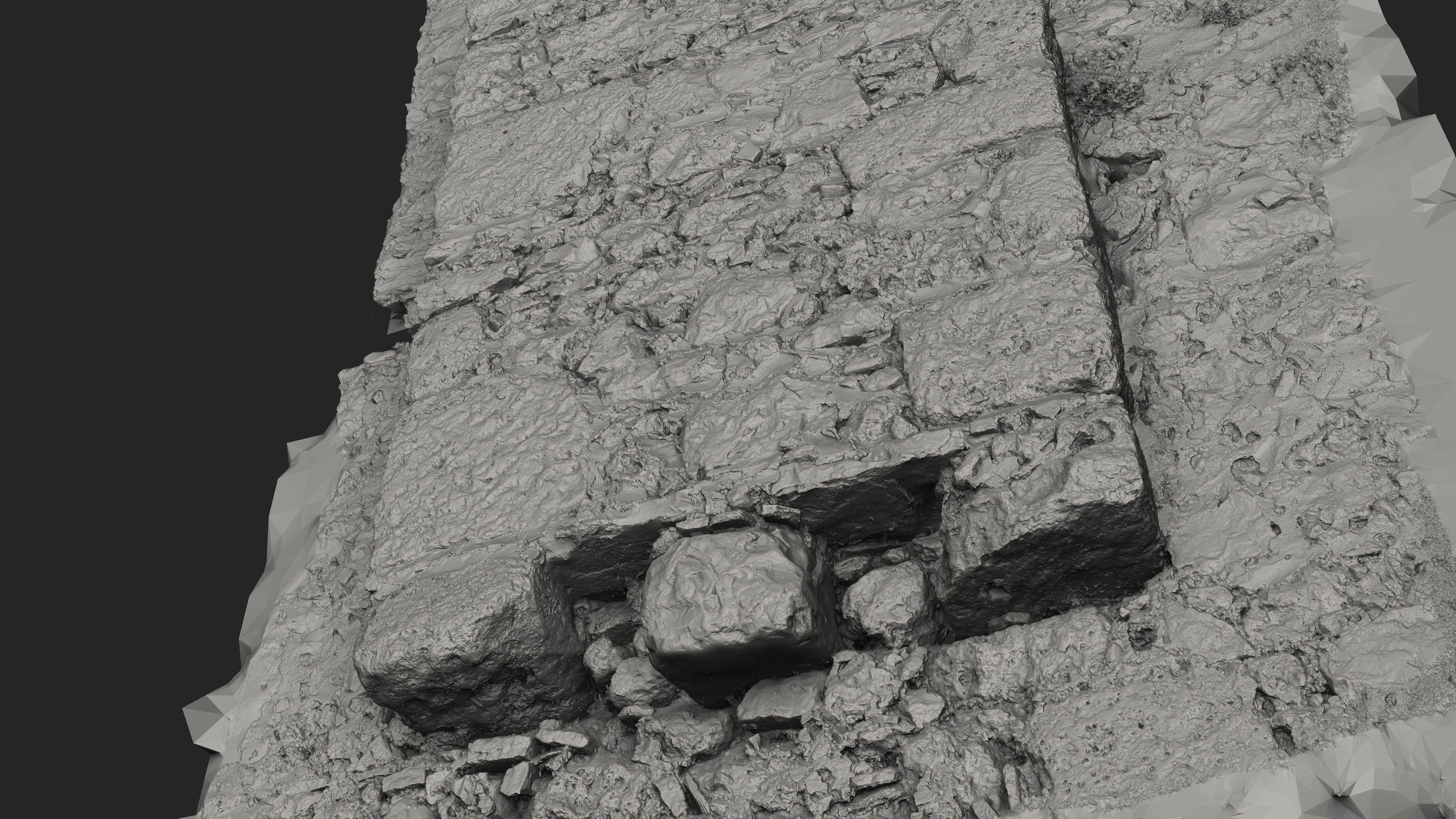 Abandoned House Ruined Part Scan - Fireplace Backwall 02 3D model_14