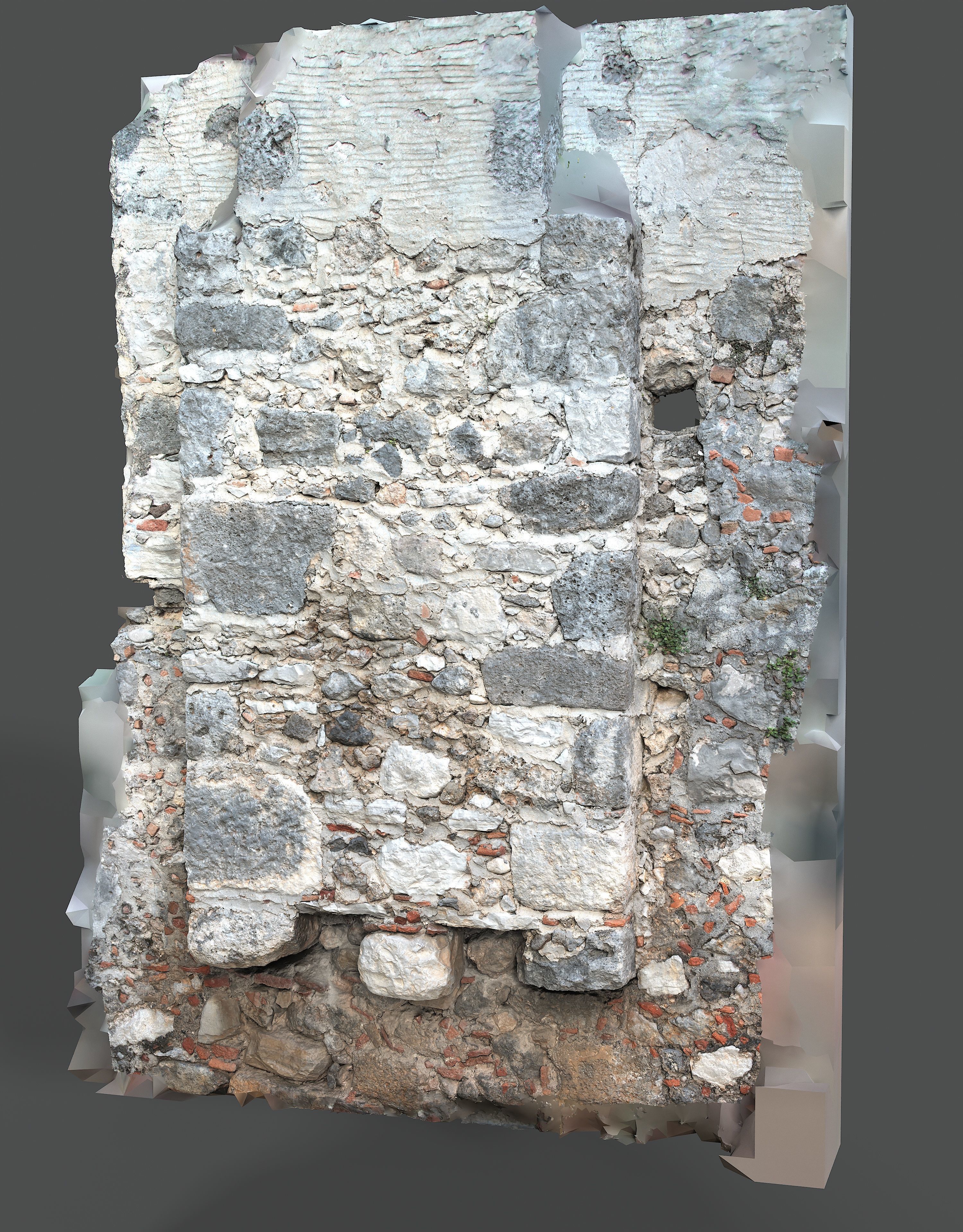 Abandoned House Ruined Part Scan - Fireplace Backwall 02 3D model_6
