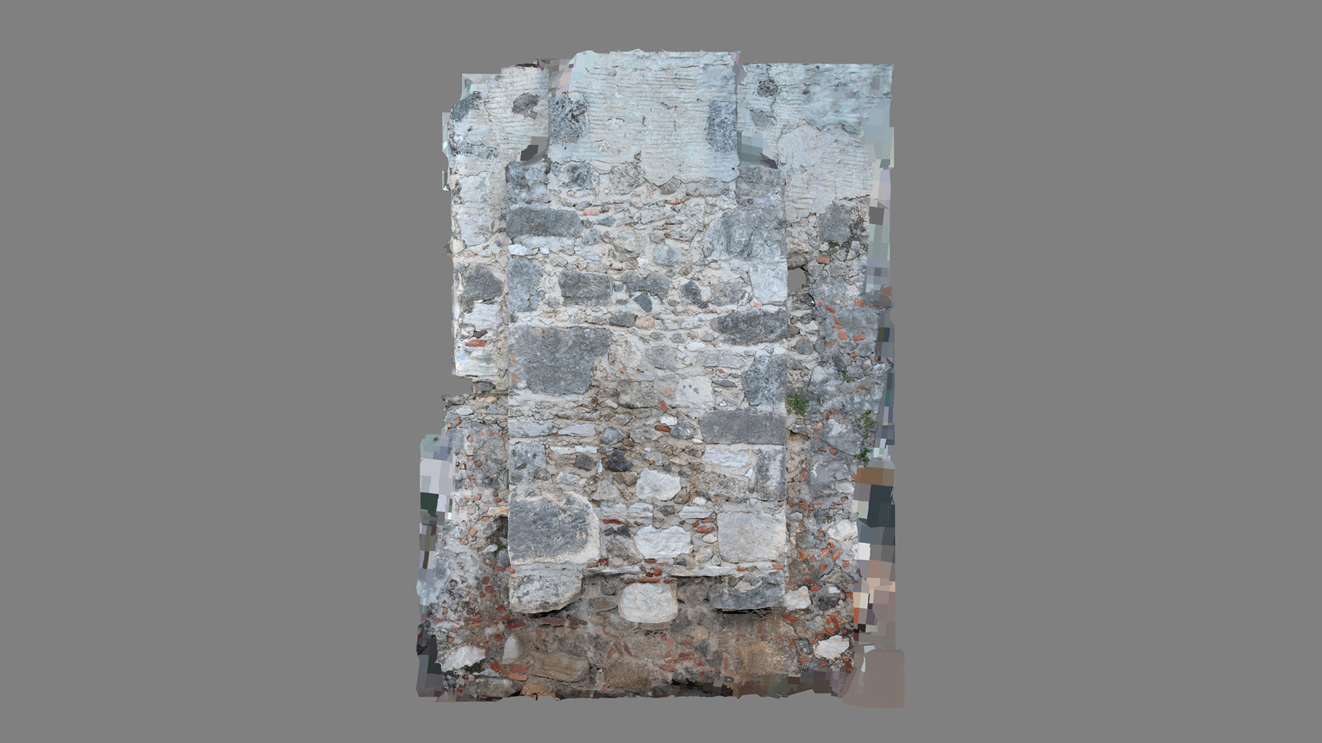 Abandoned House Ruined Part Scan - Fireplace Backwall 02 3D model_16