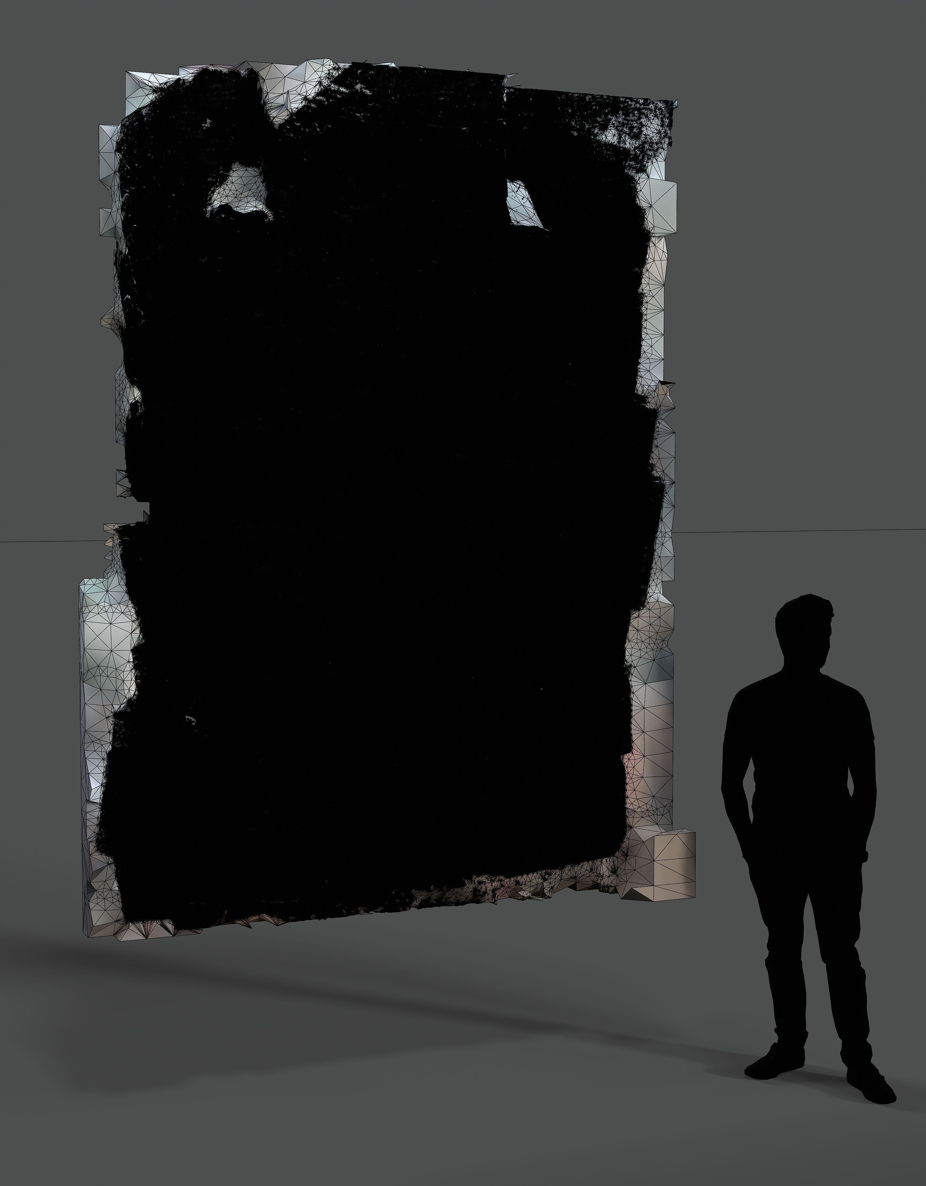 Abandoned House Ruined Part Scan - Fireplace Backwall 02 3D model_11