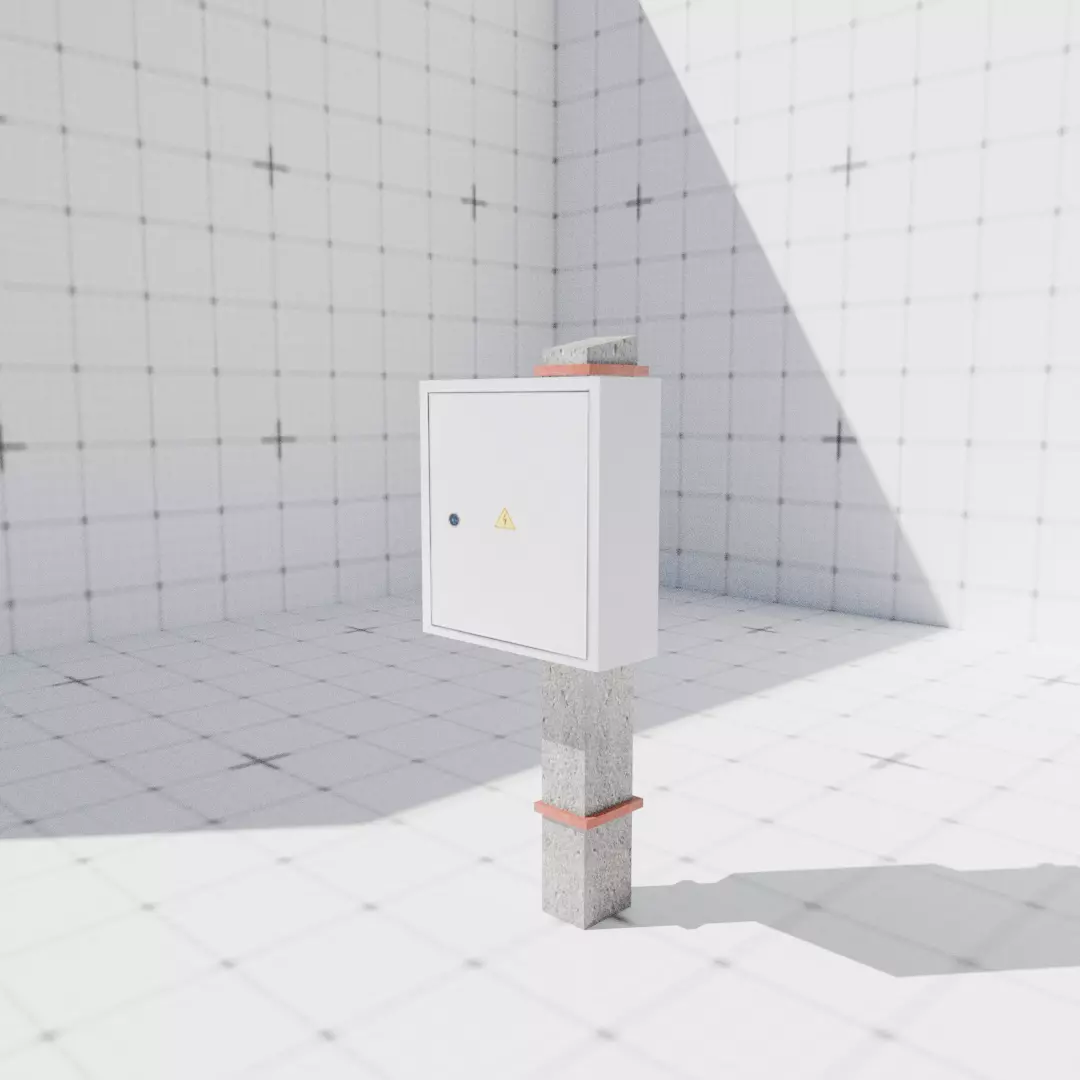 Russian electrical panel in mud Free low-poly 3D model_0