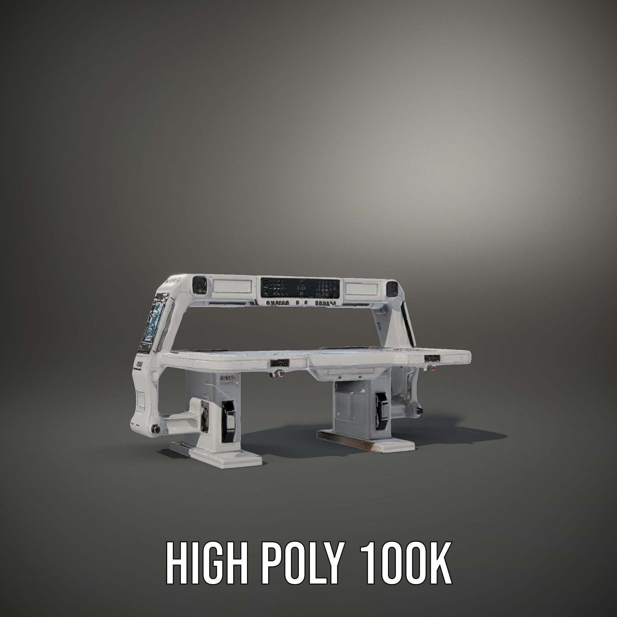 Futuristic Control Table model pack with interactive display Low-poly 3D model_10