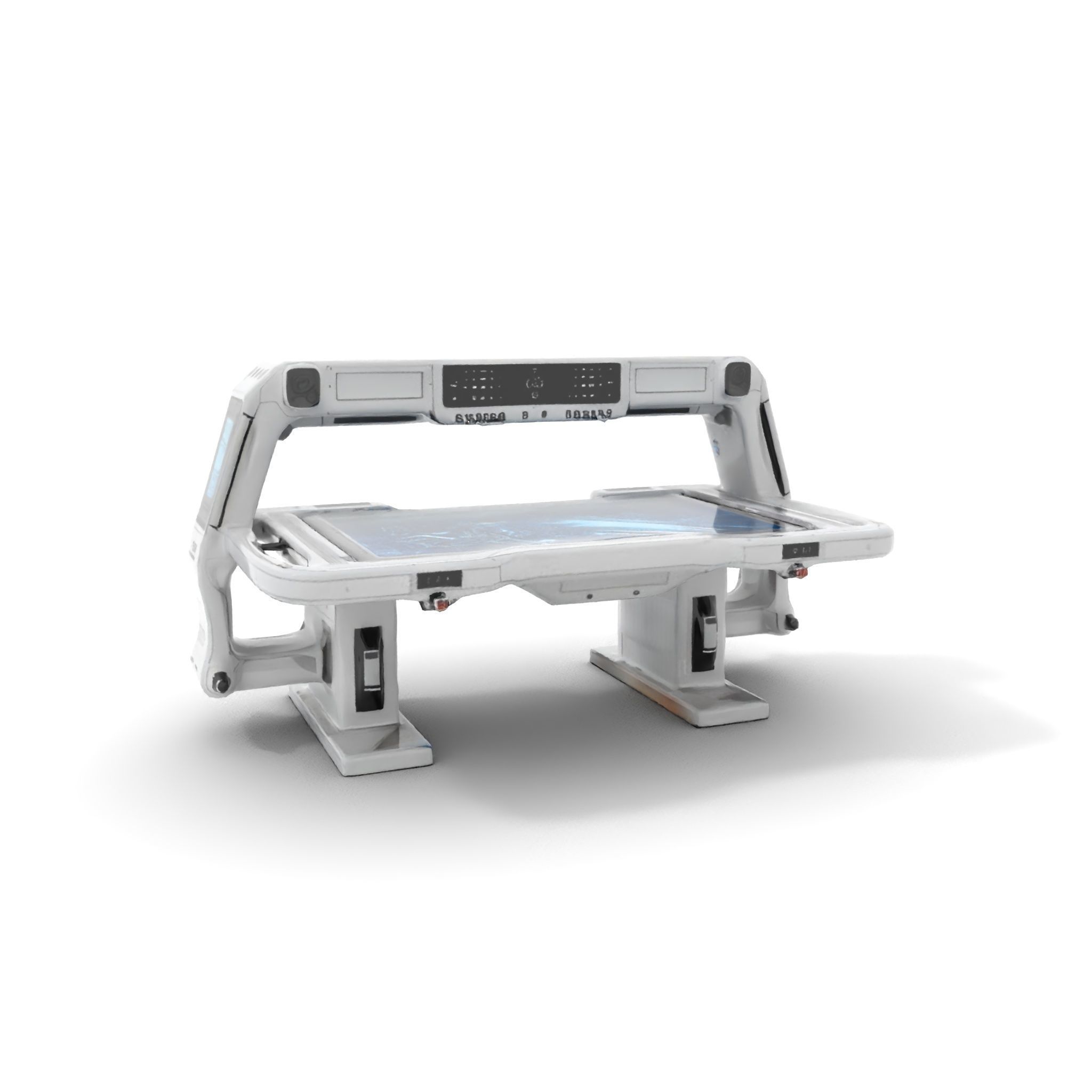 Futuristic Control Table model pack with interactive display Low-poly 3D model_6