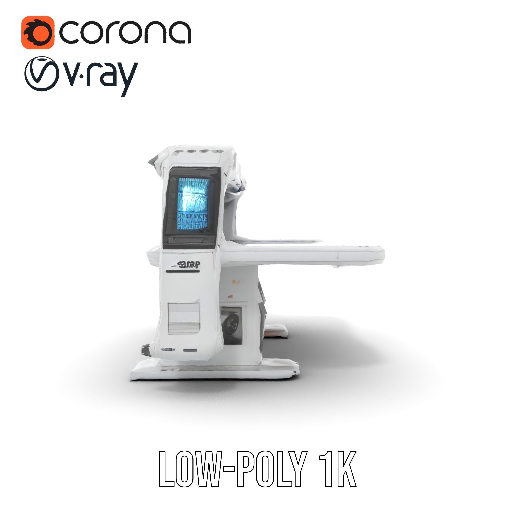 Futuristic Control Table model pack with interactive display Low-poly 3D model_19