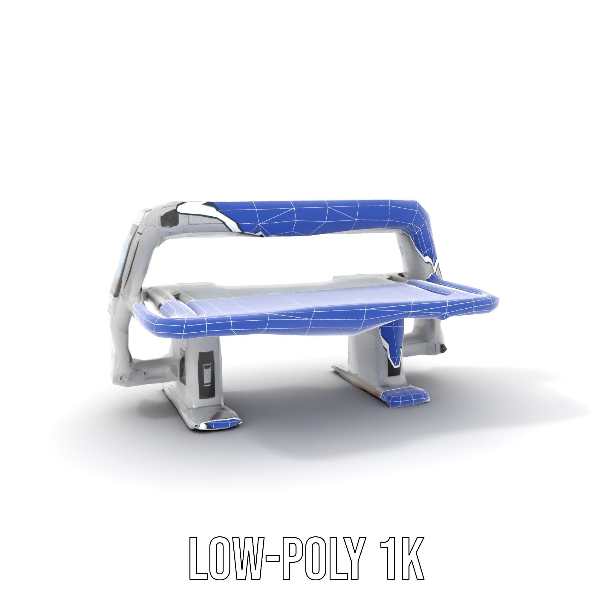 Futuristic Control Table model pack with interactive display Low-poly 3D model_16