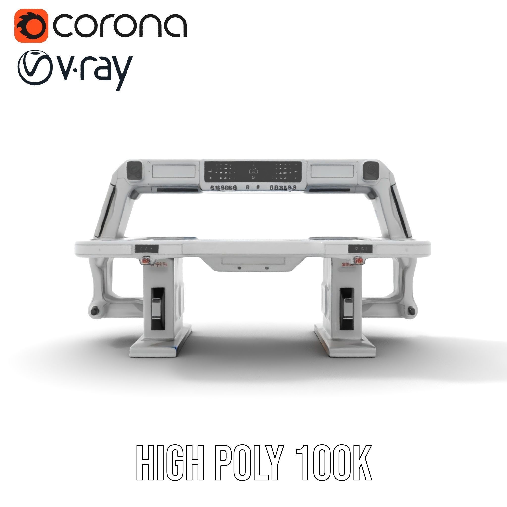 Futuristic Control Table model pack with interactive display Low-poly 3D model_28