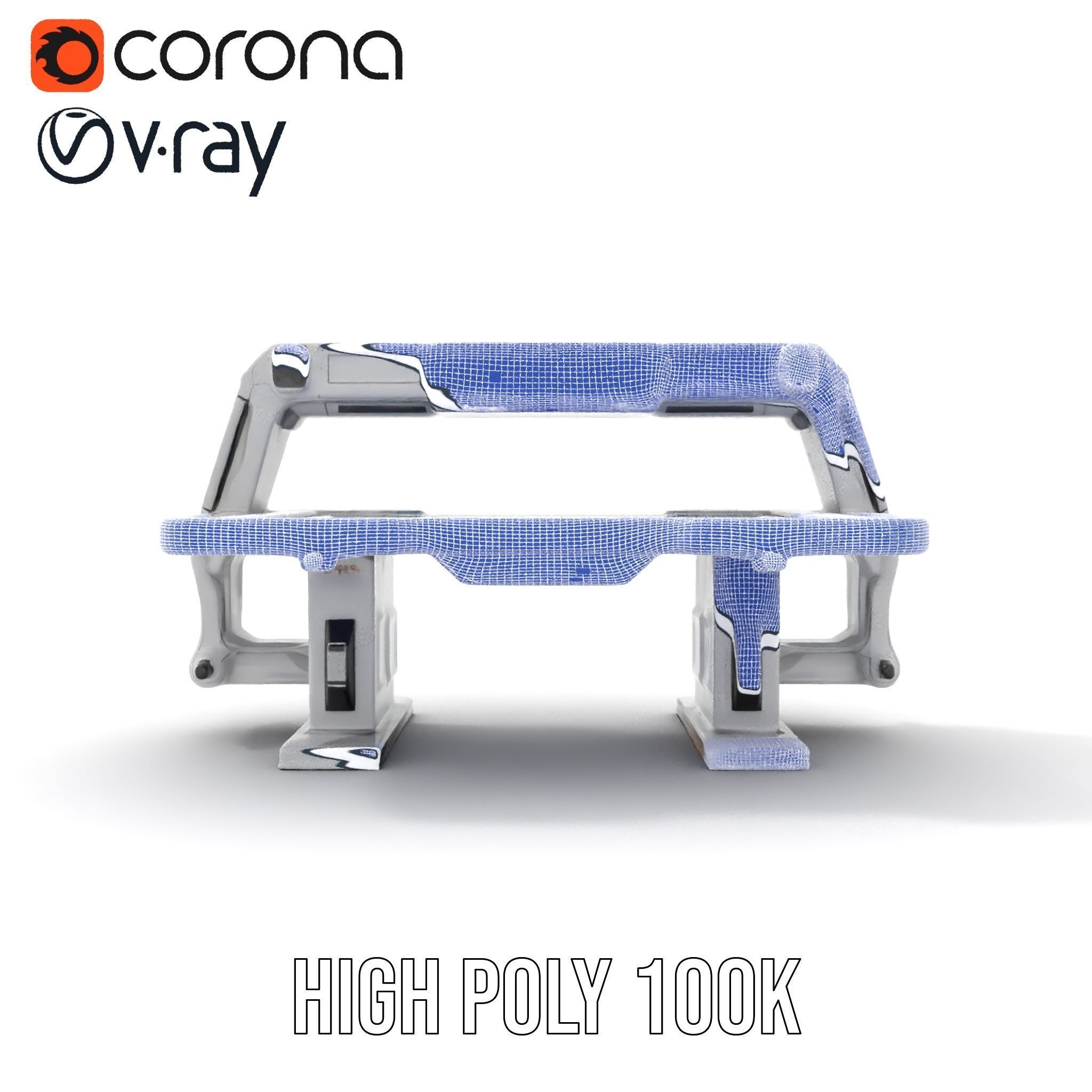 Futuristic Control Table model pack with interactive display Low-poly 3D model_33