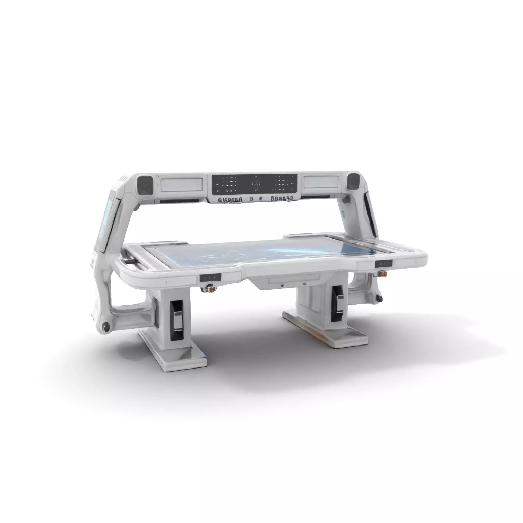 Futuristic Control Table model pack with interactive display Low-poly 3D model_0