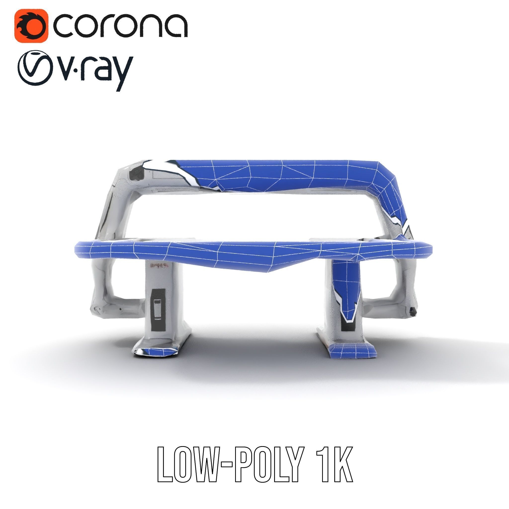 Futuristic Control Table model pack with interactive display Low-poly 3D model_27