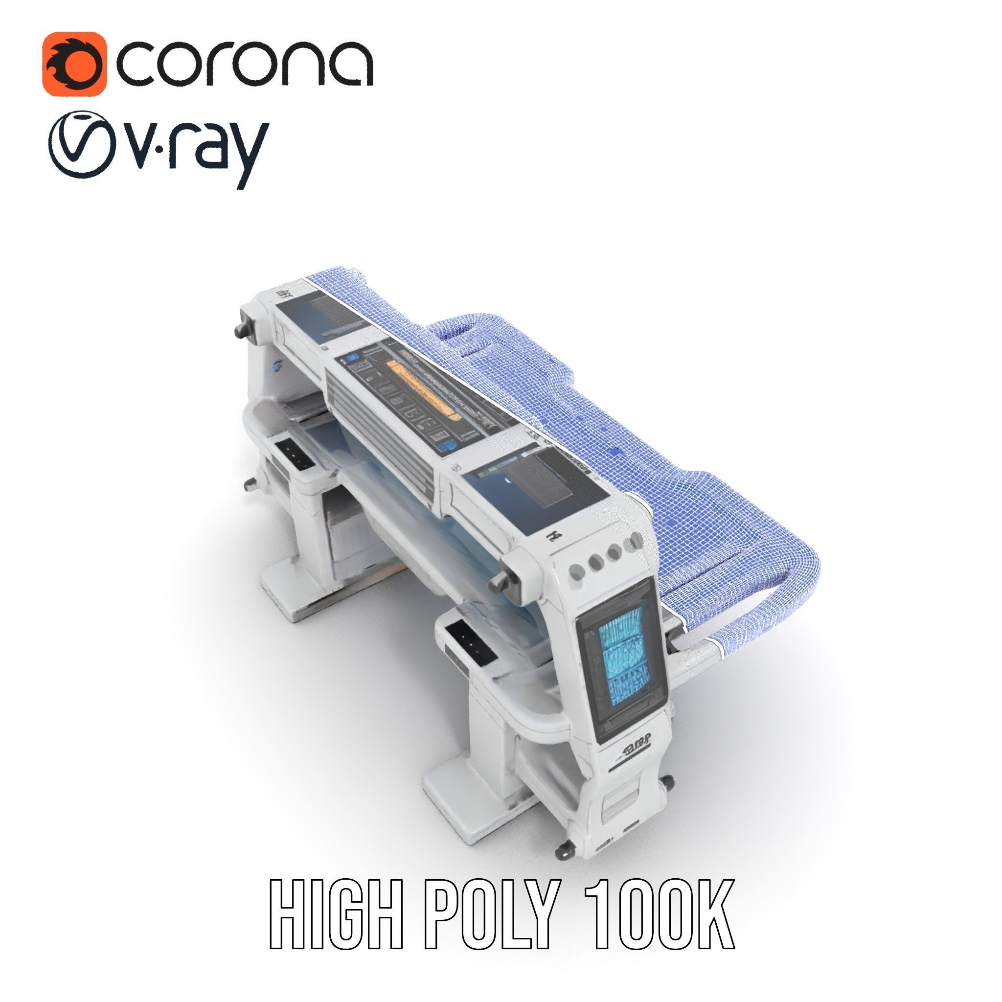 Futuristic Control Table model pack with interactive display Low-poly 3D model_34