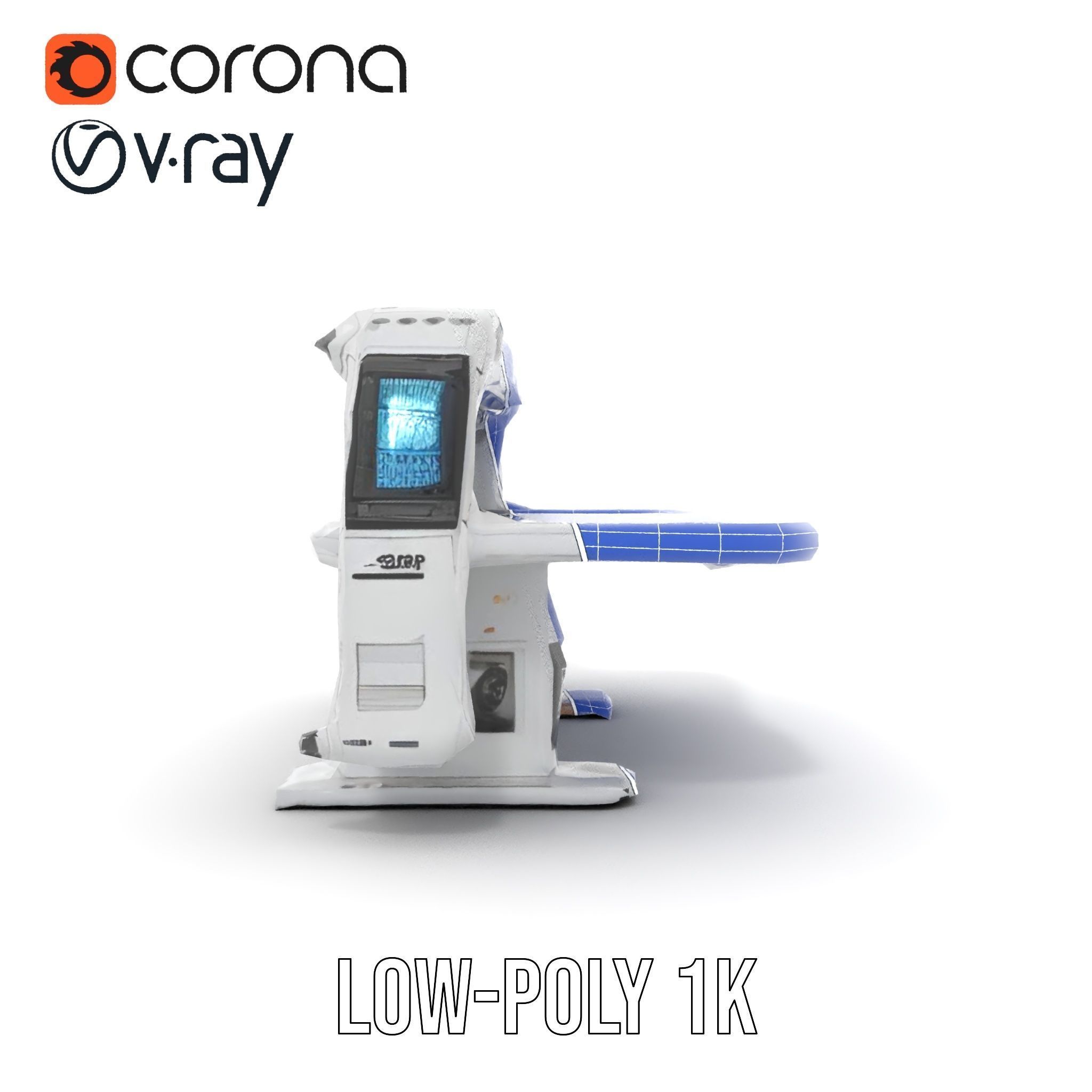 Futuristic Control Table model pack with interactive display Low-poly 3D model_22