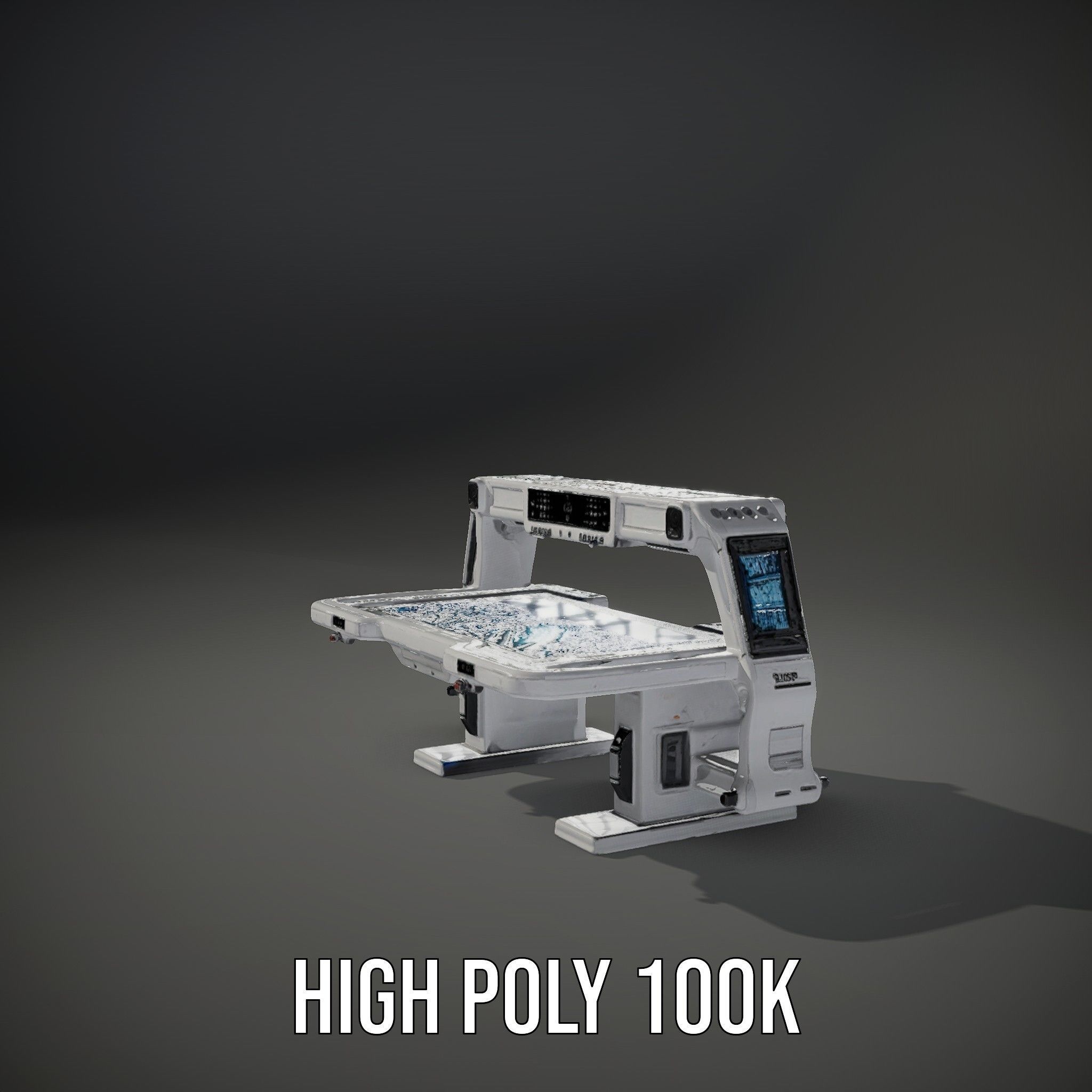 Futuristic Control Table model pack with interactive display Low-poly 3D model_8