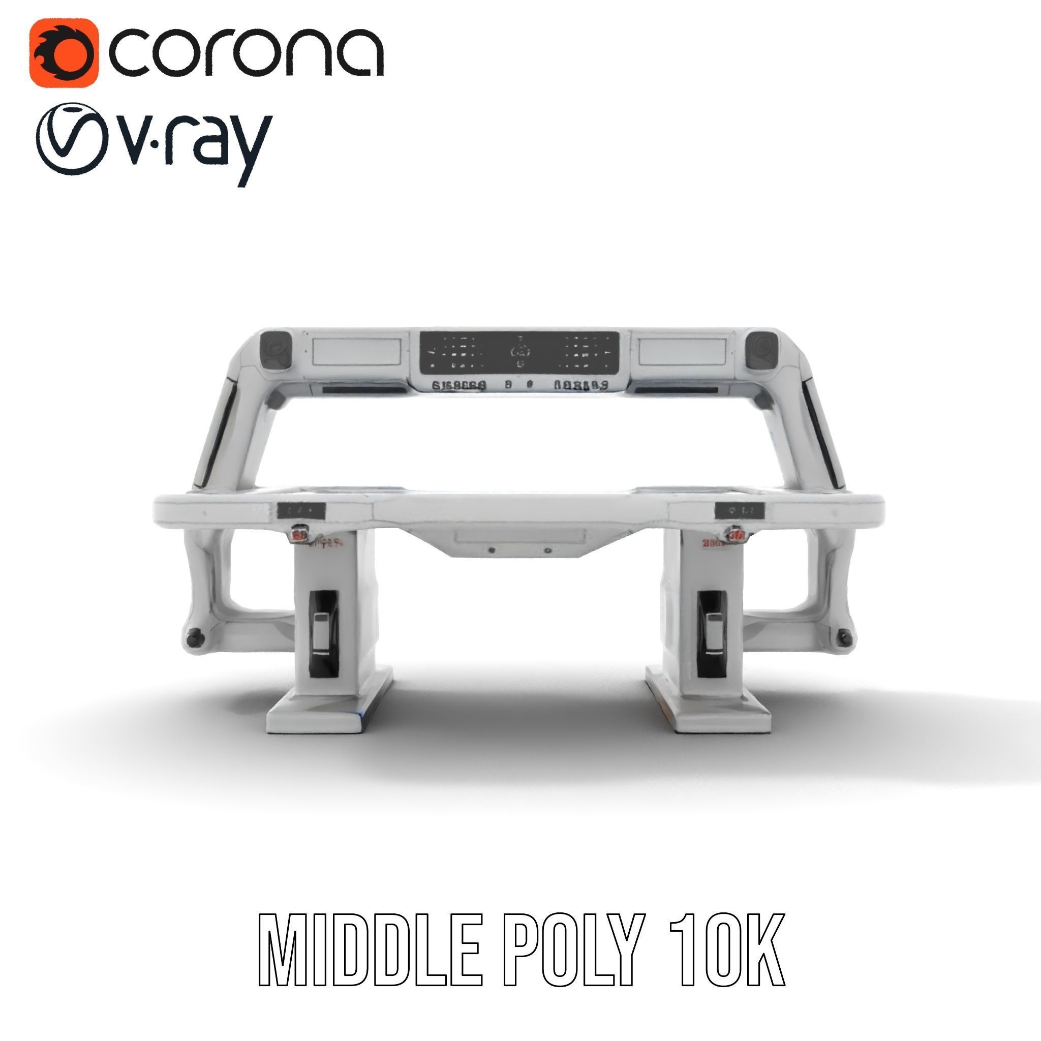 Futuristic Control Table model pack with interactive display Low-poly 3D model_13