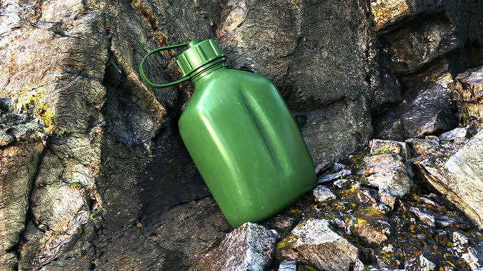 Military flask 3D model