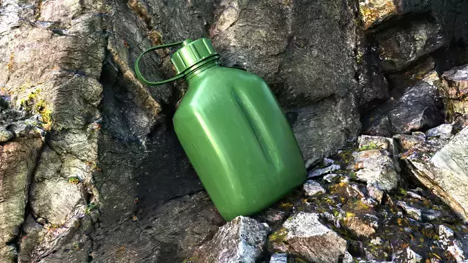 Military flask 3D model
