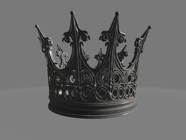 Ornate Royal Fantasy Crown 3D print model_4
