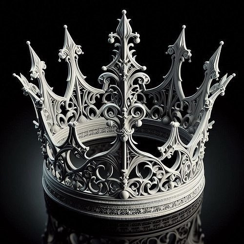 Ornate Royal Fantasy Crown 3D print model