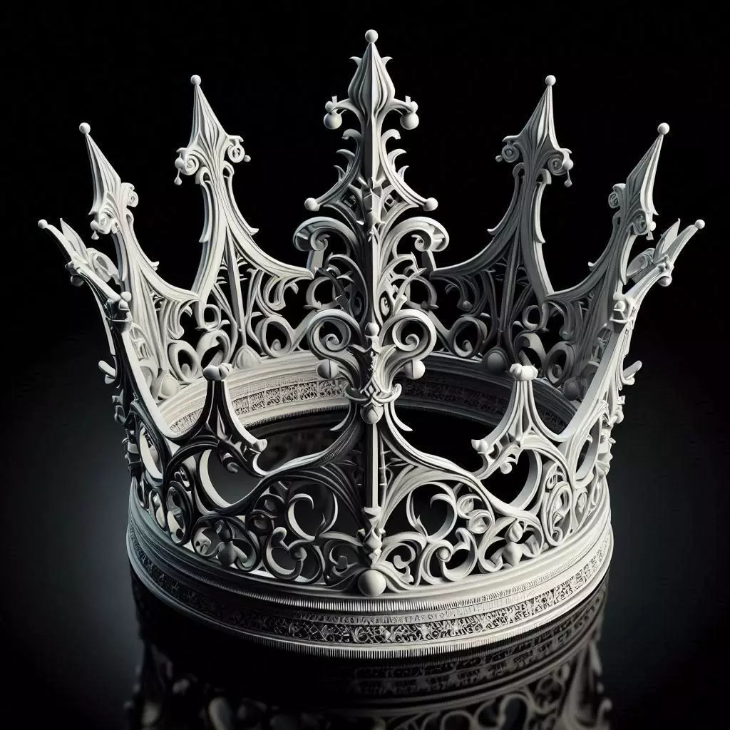 Ornate Royal Fantasy Crown 3D print model_0