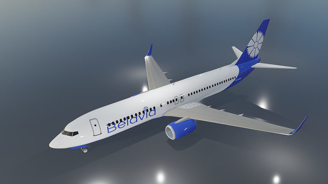 Belavia Boeing 737-800 low poly 3D Model  Low-poly 3D model