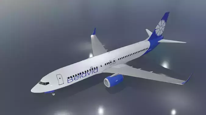 Belavia Boeing 737-800 low poly 3D Model  Low-poly 3D model