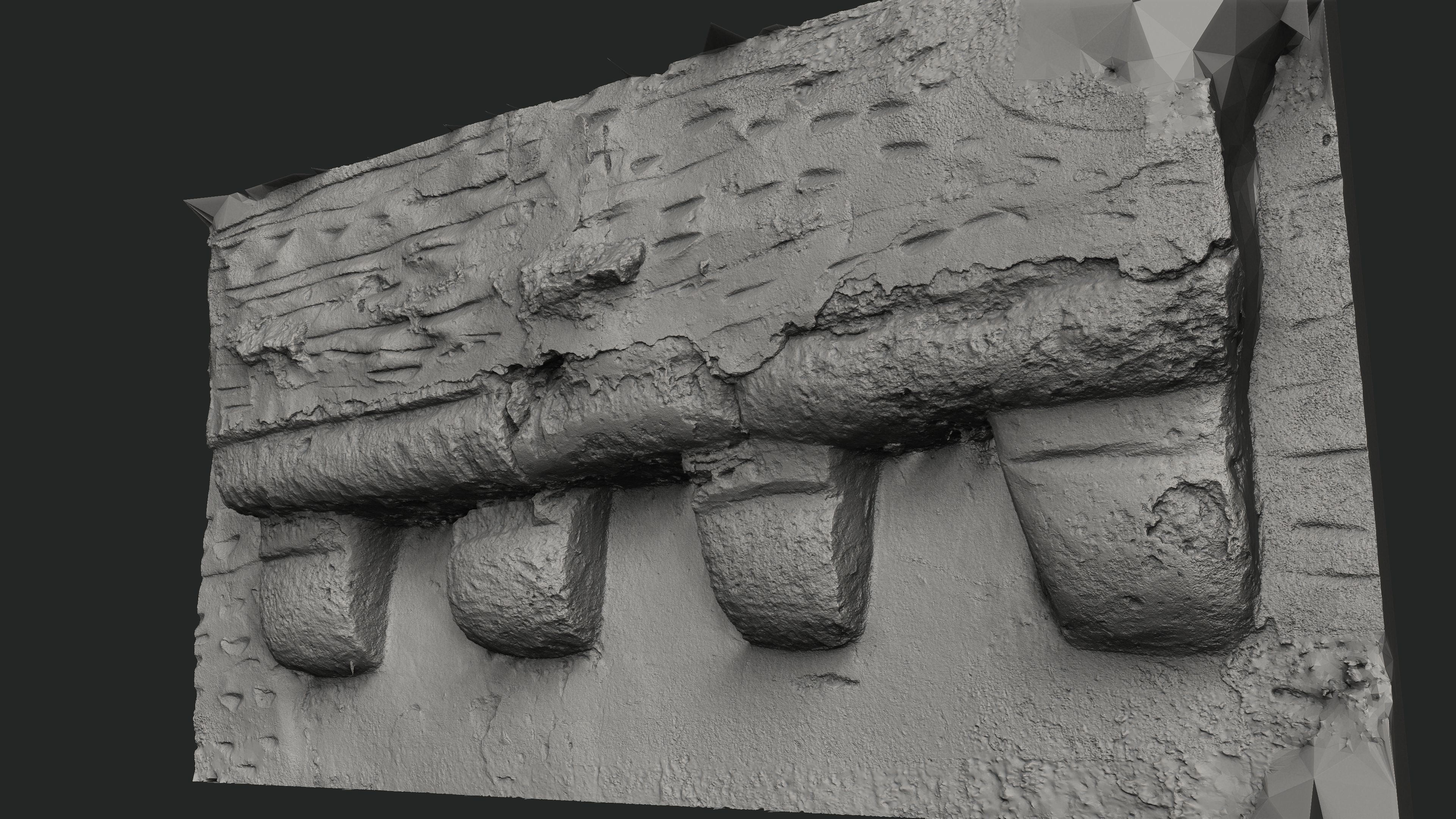 Abandoned House Ruined Part Scan - Fireplace Backwall 03 3D model_13