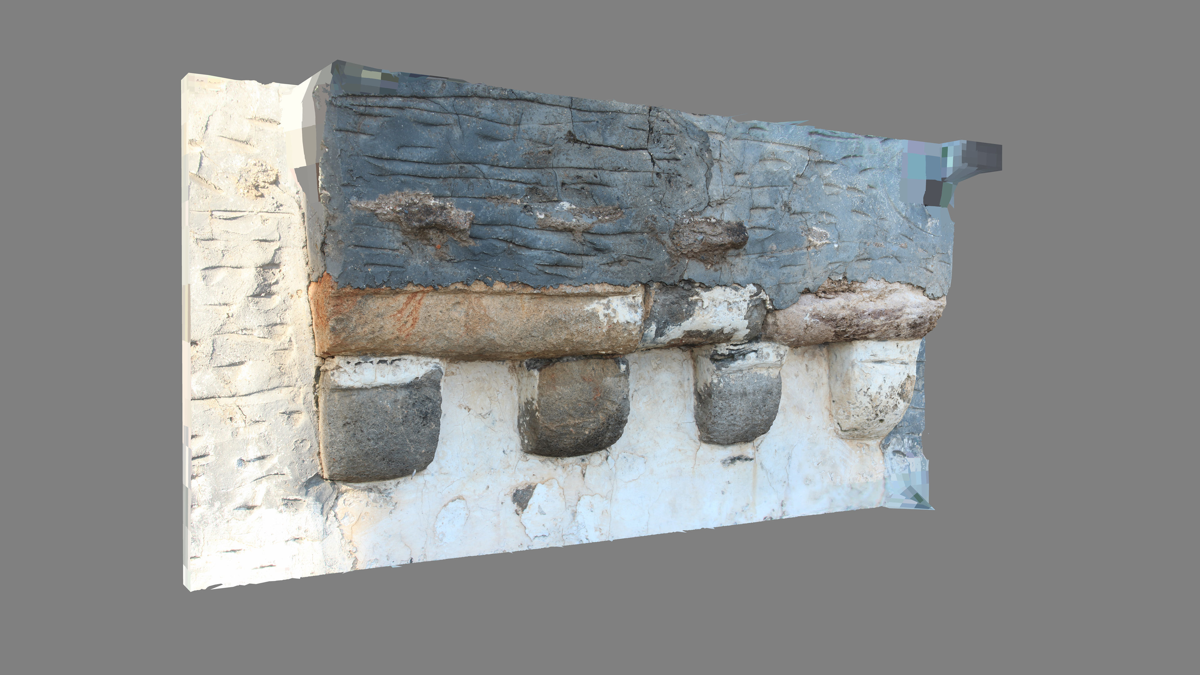 Abandoned House Ruined Part Scan - Fireplace Backwall 03 3D model_15