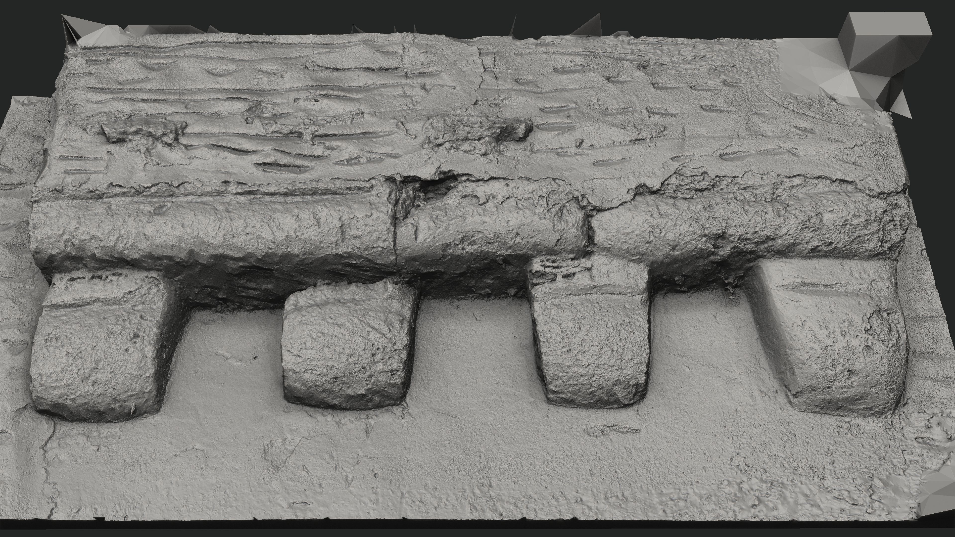 Abandoned House Ruined Part Scan - Fireplace Backwall 03 3D model_14
