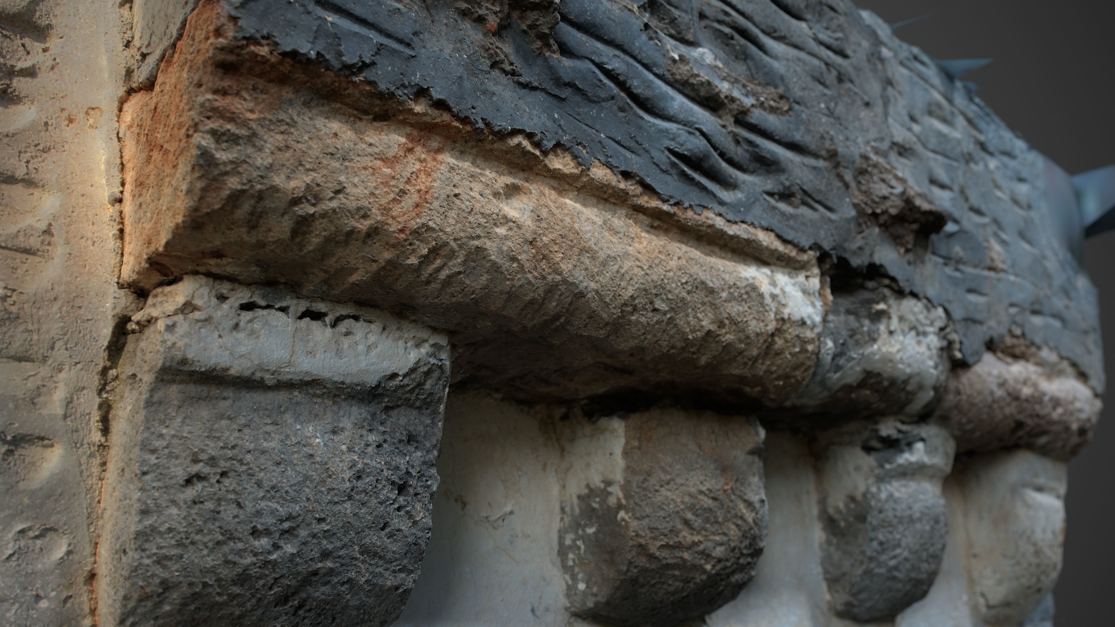 Abandoned House Ruined Part Scan - Fireplace Backwall 03 3D model_4