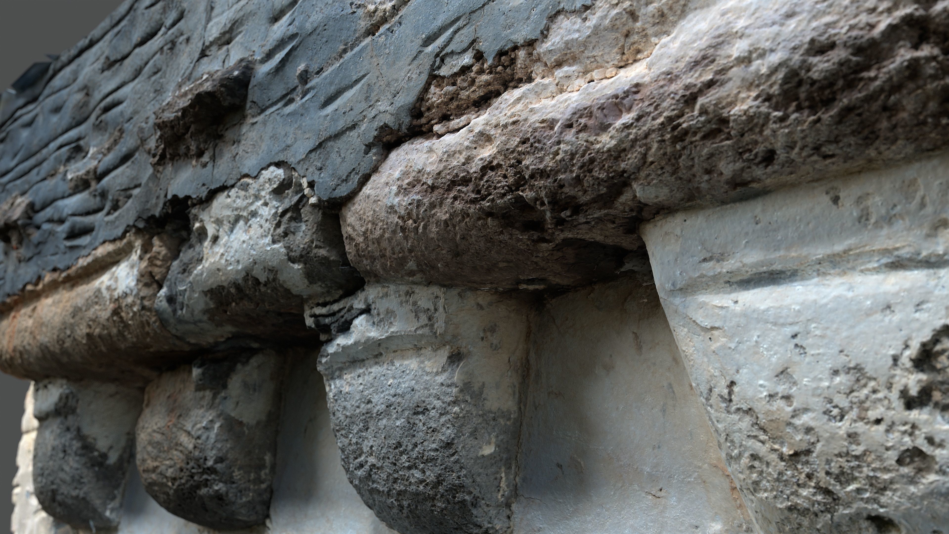 Abandoned House Ruined Part Scan - Fireplace Backwall 03 3D model_6