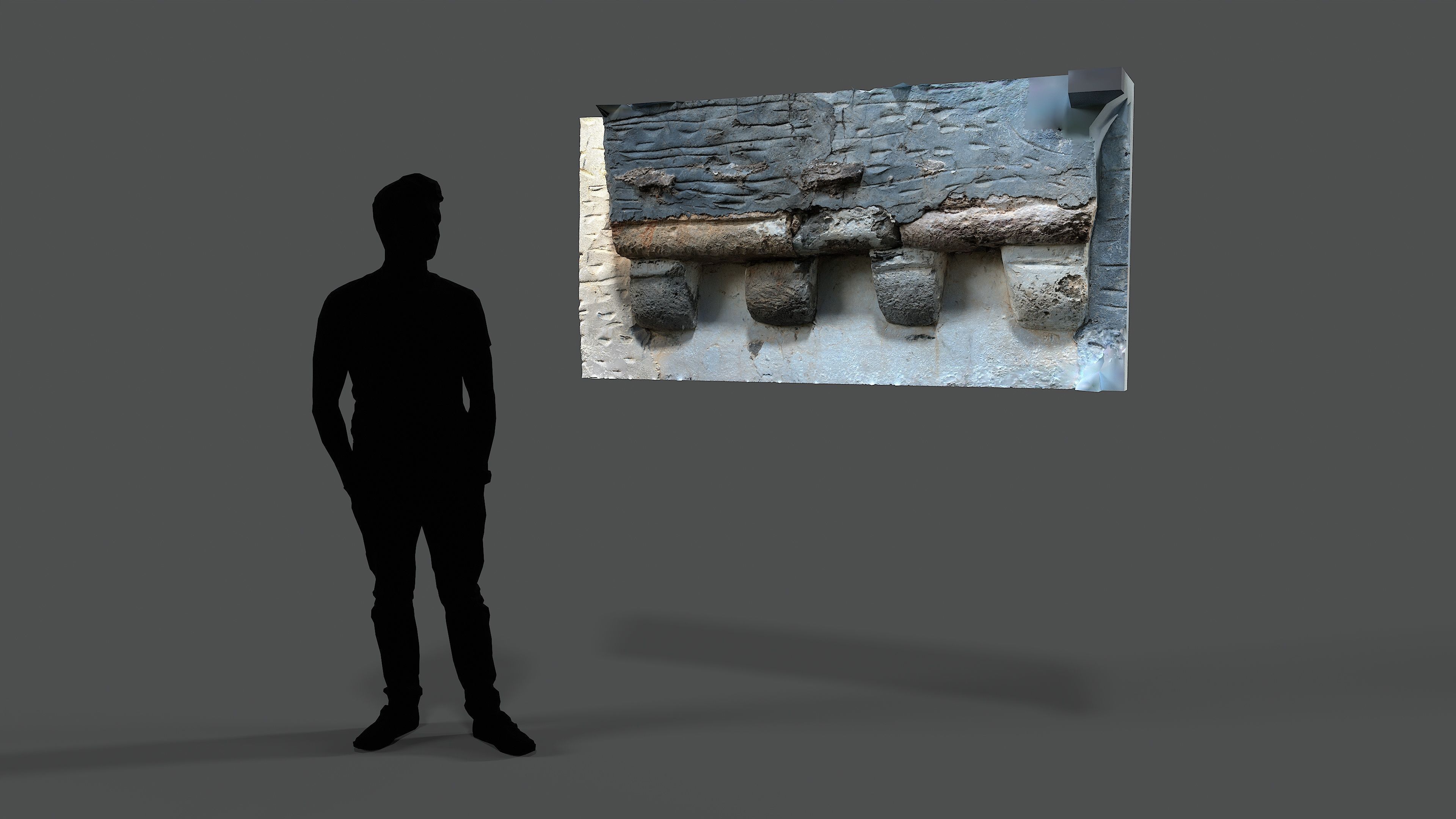 Abandoned House Ruined Part Scan - Fireplace Backwall 03 3D model_9