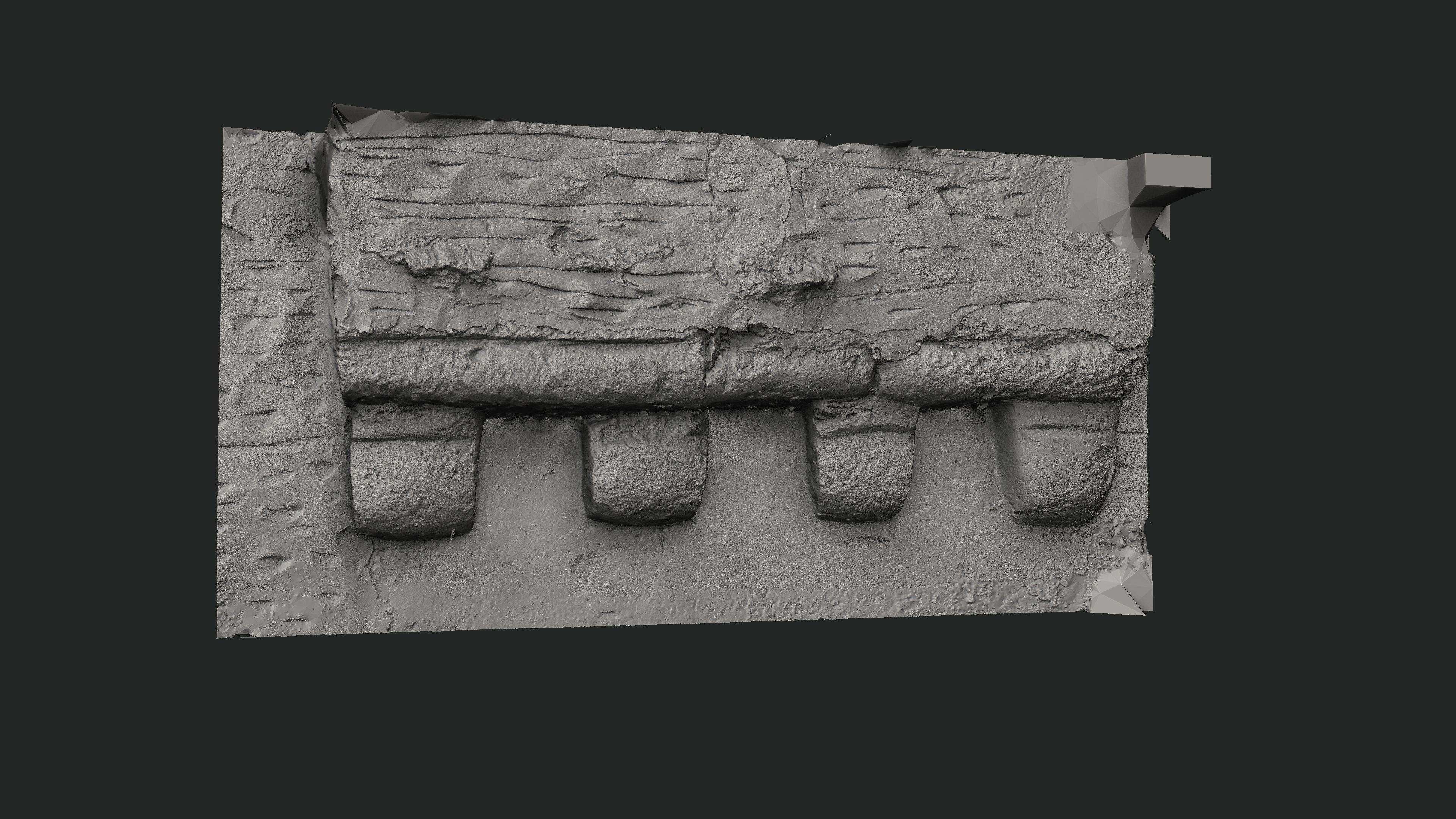 Abandoned House Ruined Part Scan - Fireplace Backwall 03 3D model_12