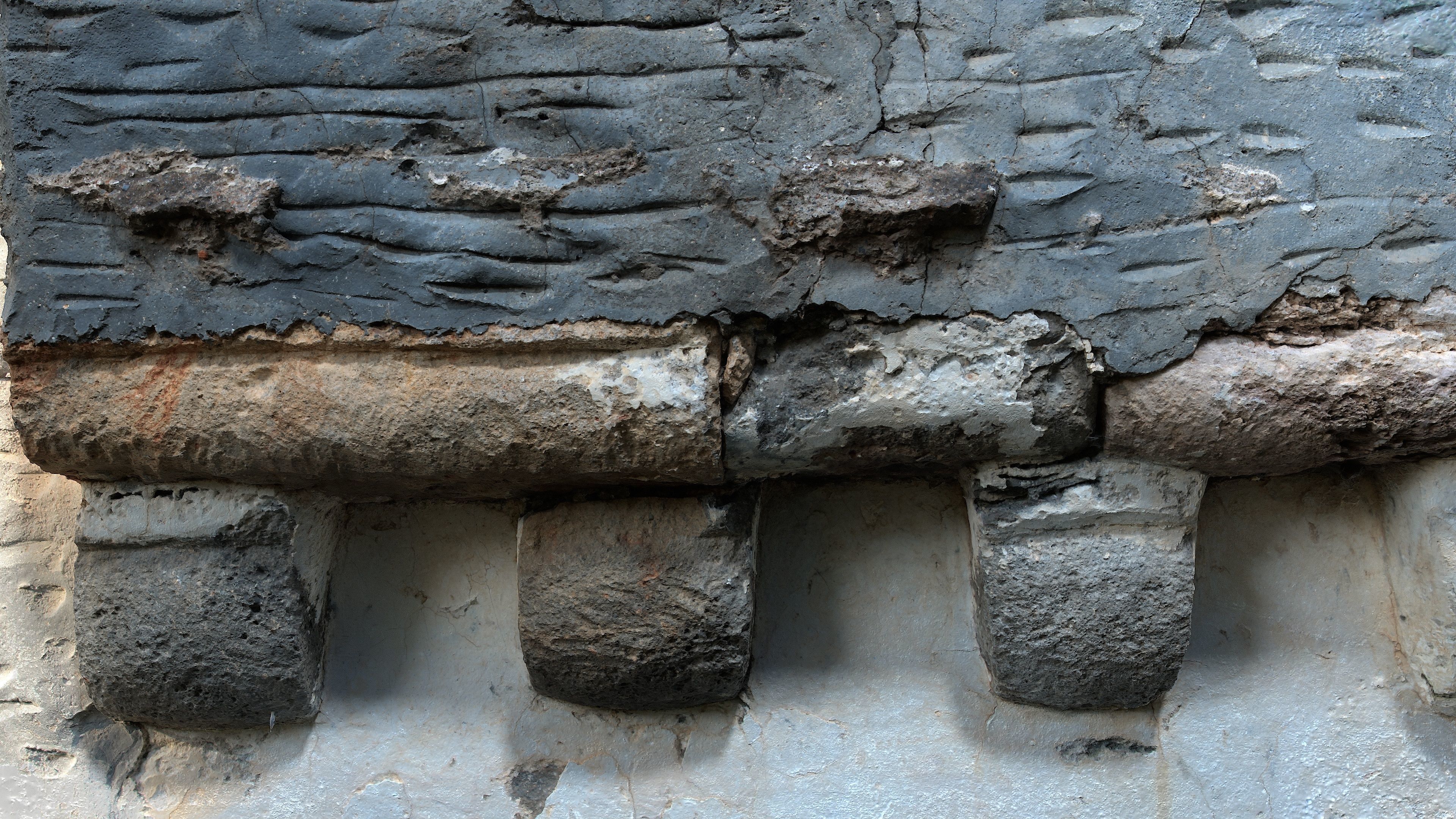 Abandoned House Ruined Part Scan - Fireplace Backwall 03 3D model_3