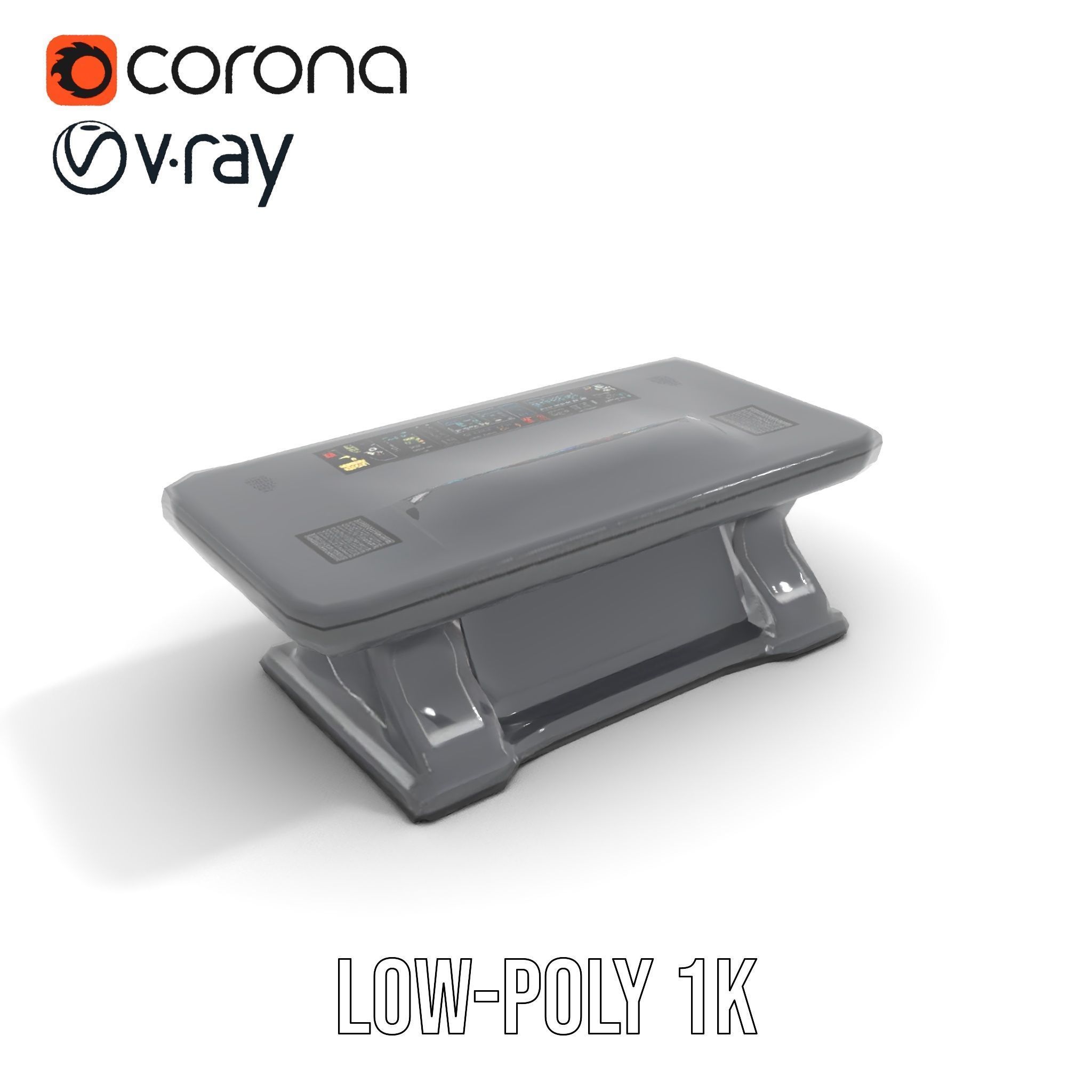 Futuristic Control Desk model pack with PBR Textures Low-poly 3D model_14