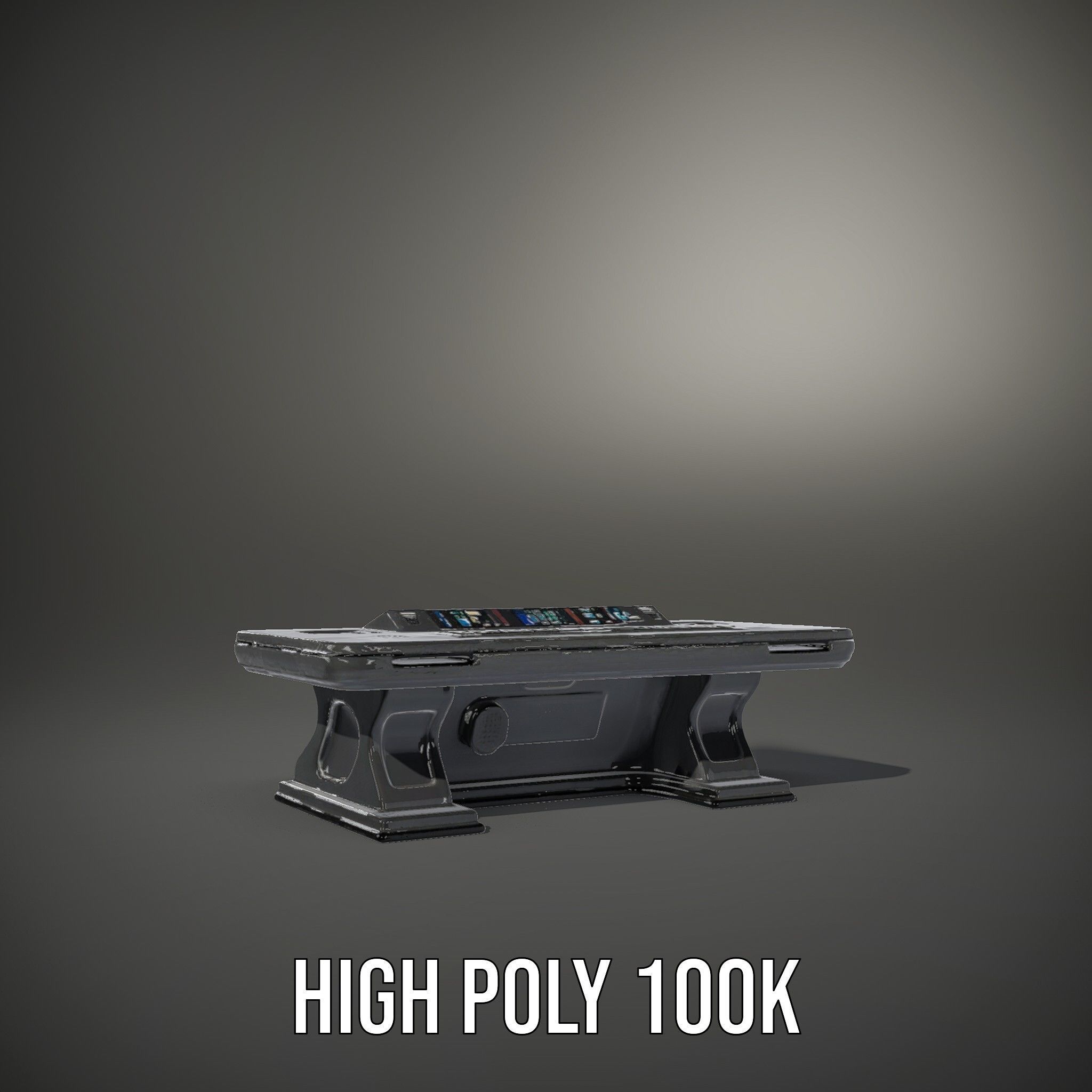 Futuristic Control Desk model pack with PBR Textures Low-poly 3D model_10