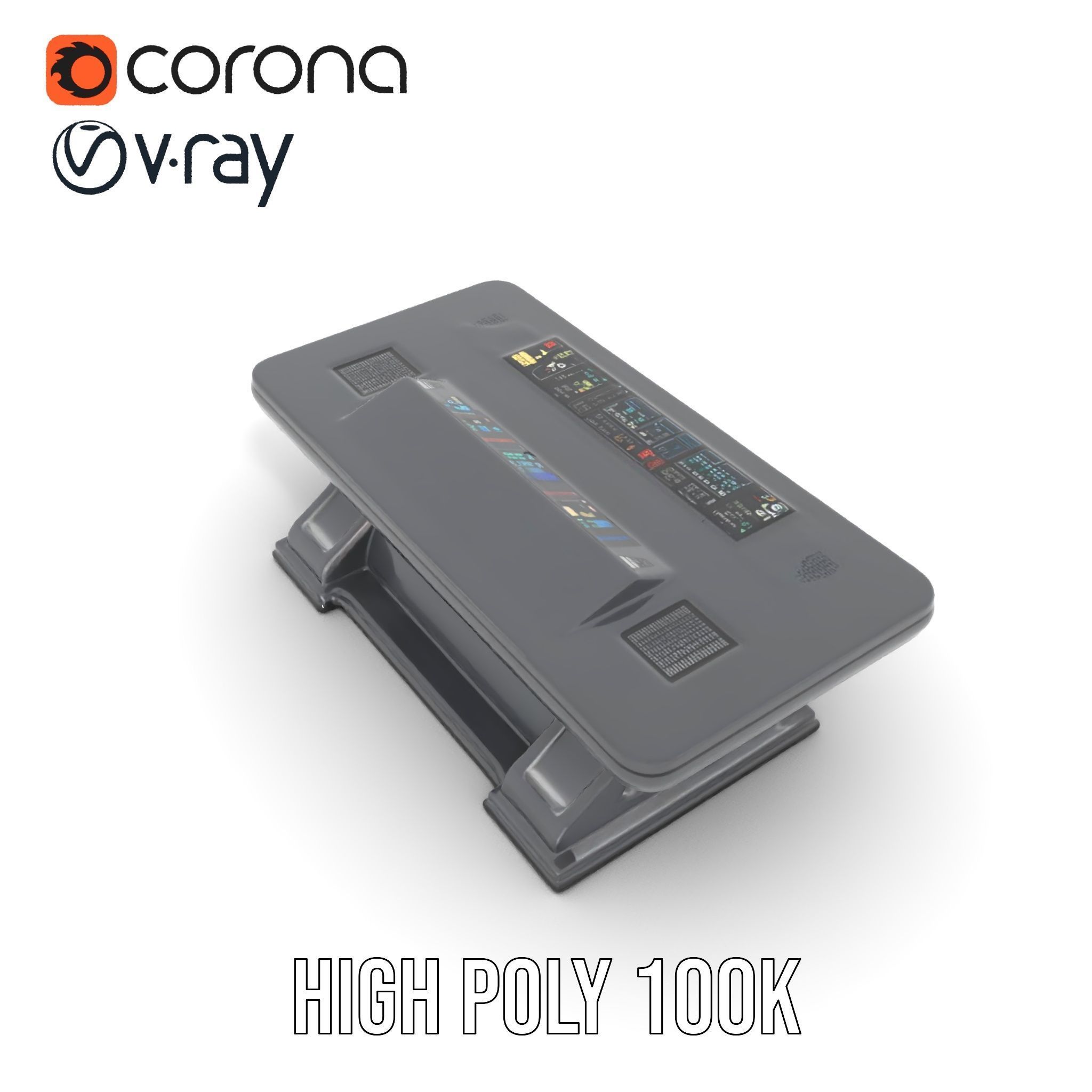 Futuristic Control Desk model pack with PBR Textures Low-poly 3D model_31