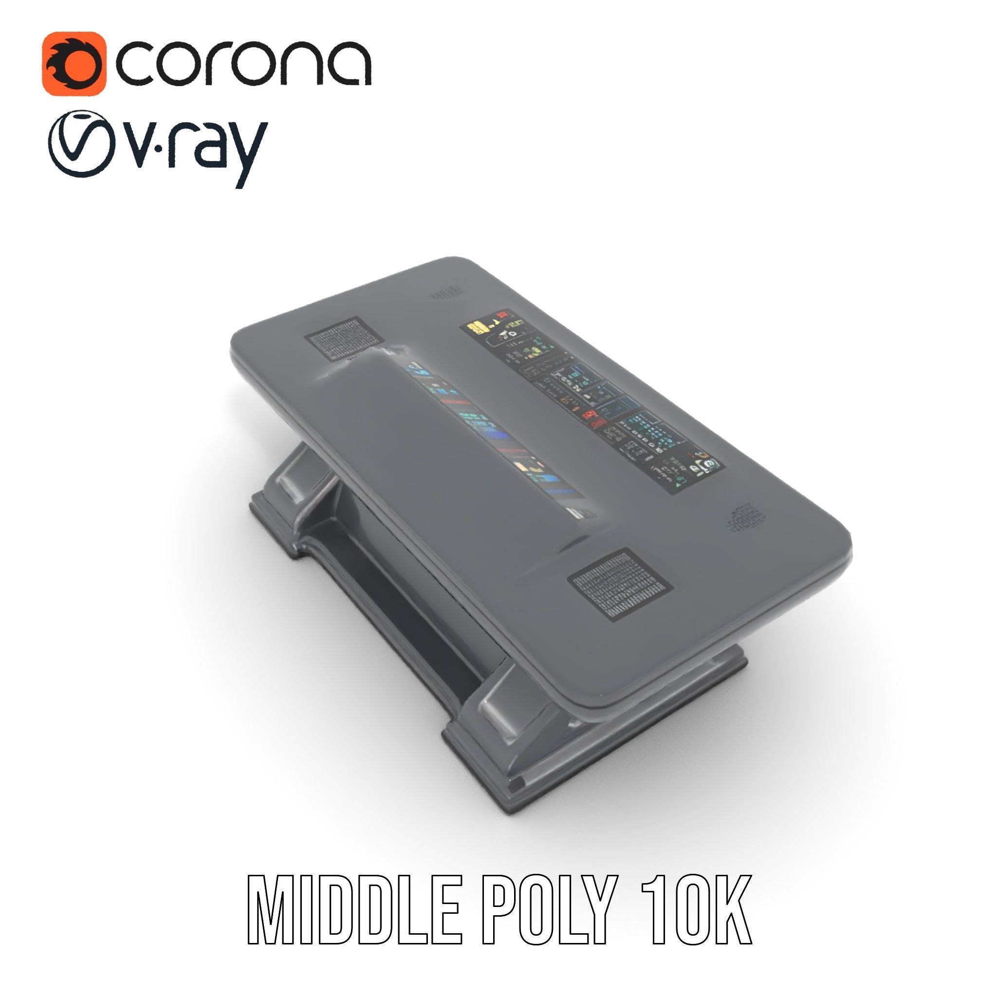 Futuristic Control Desk model pack with PBR Textures Low-poly 3D model_5