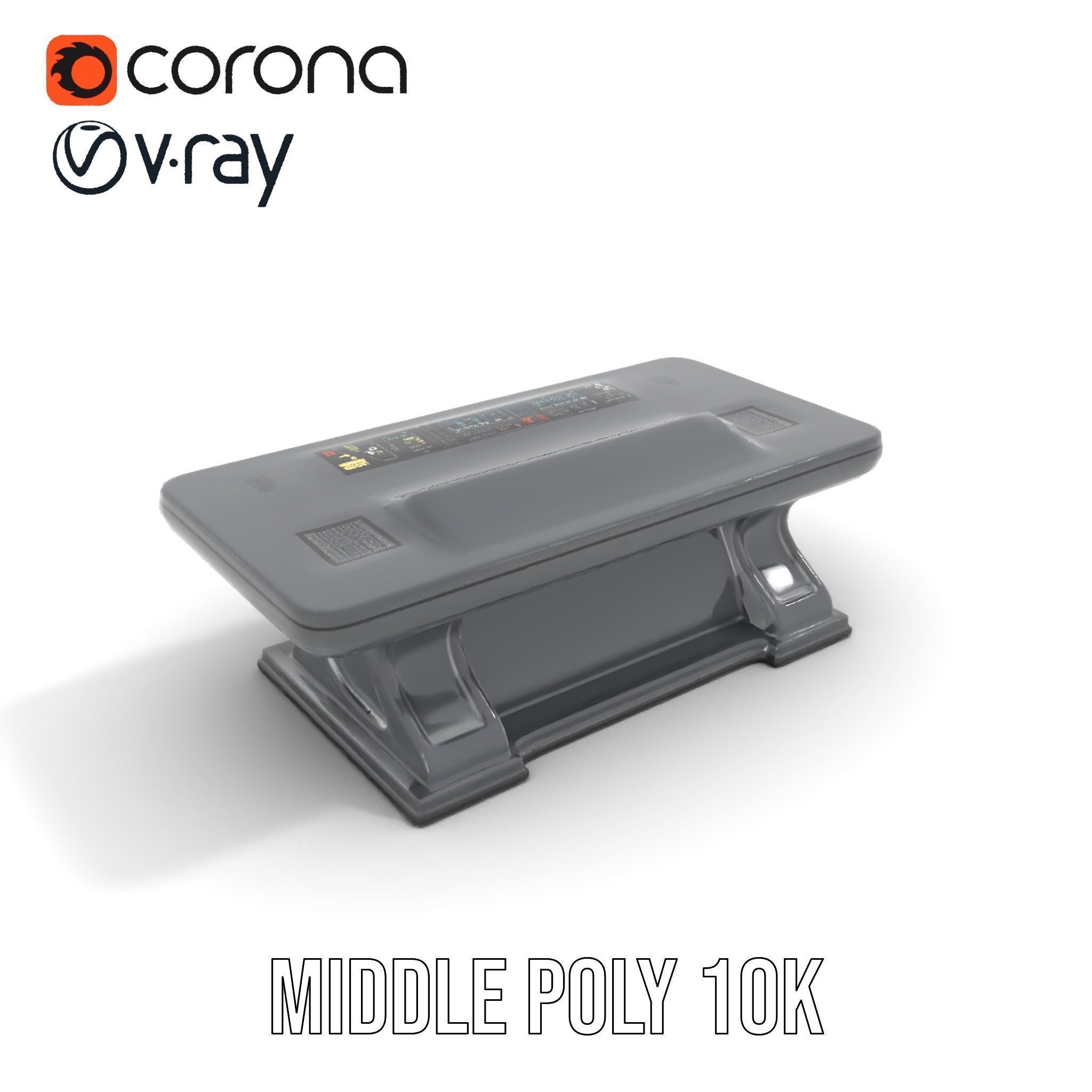 Futuristic Control Desk model pack with PBR Textures Low-poly 3D model_11