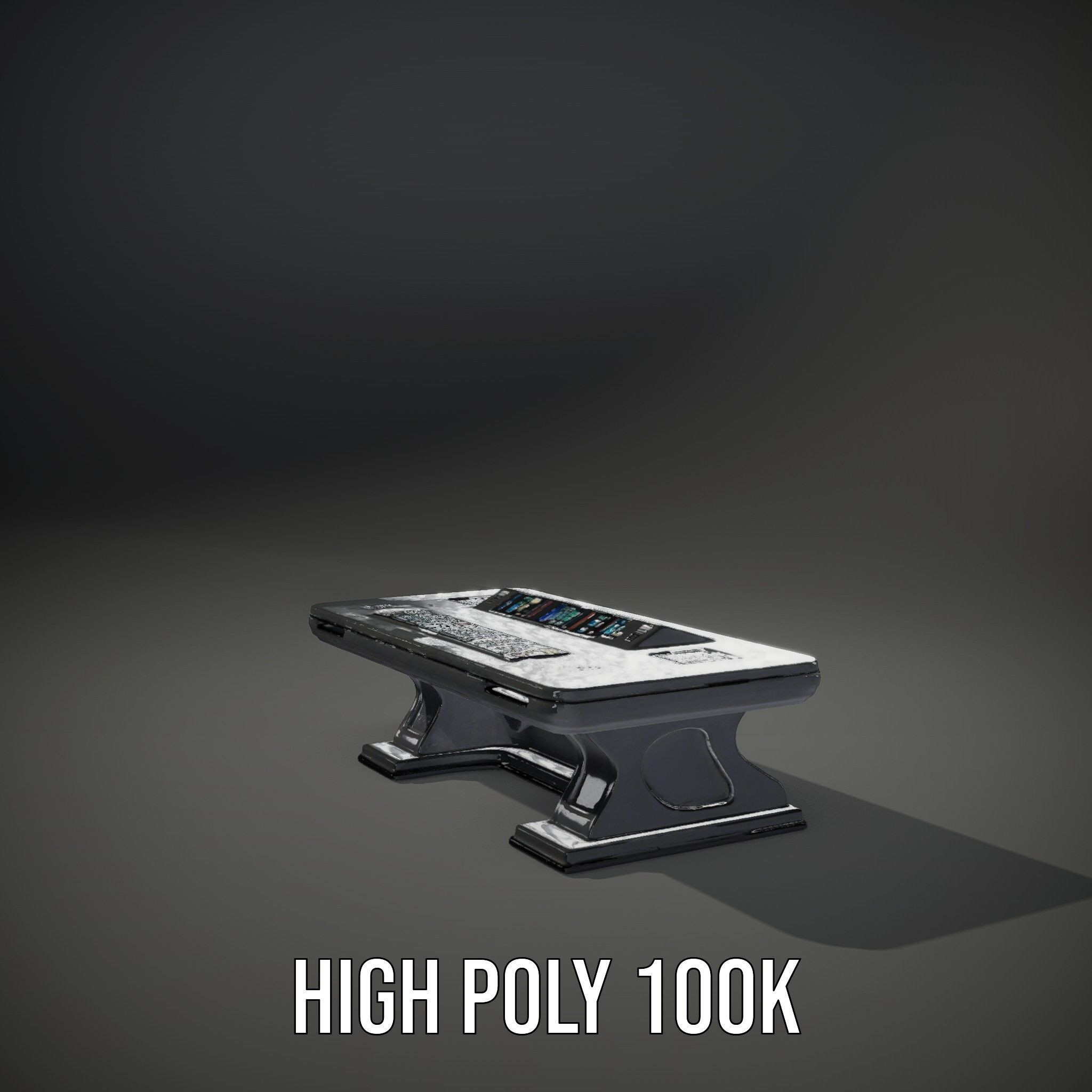 Futuristic Control Desk model pack with PBR Textures Low-poly 3D model_8