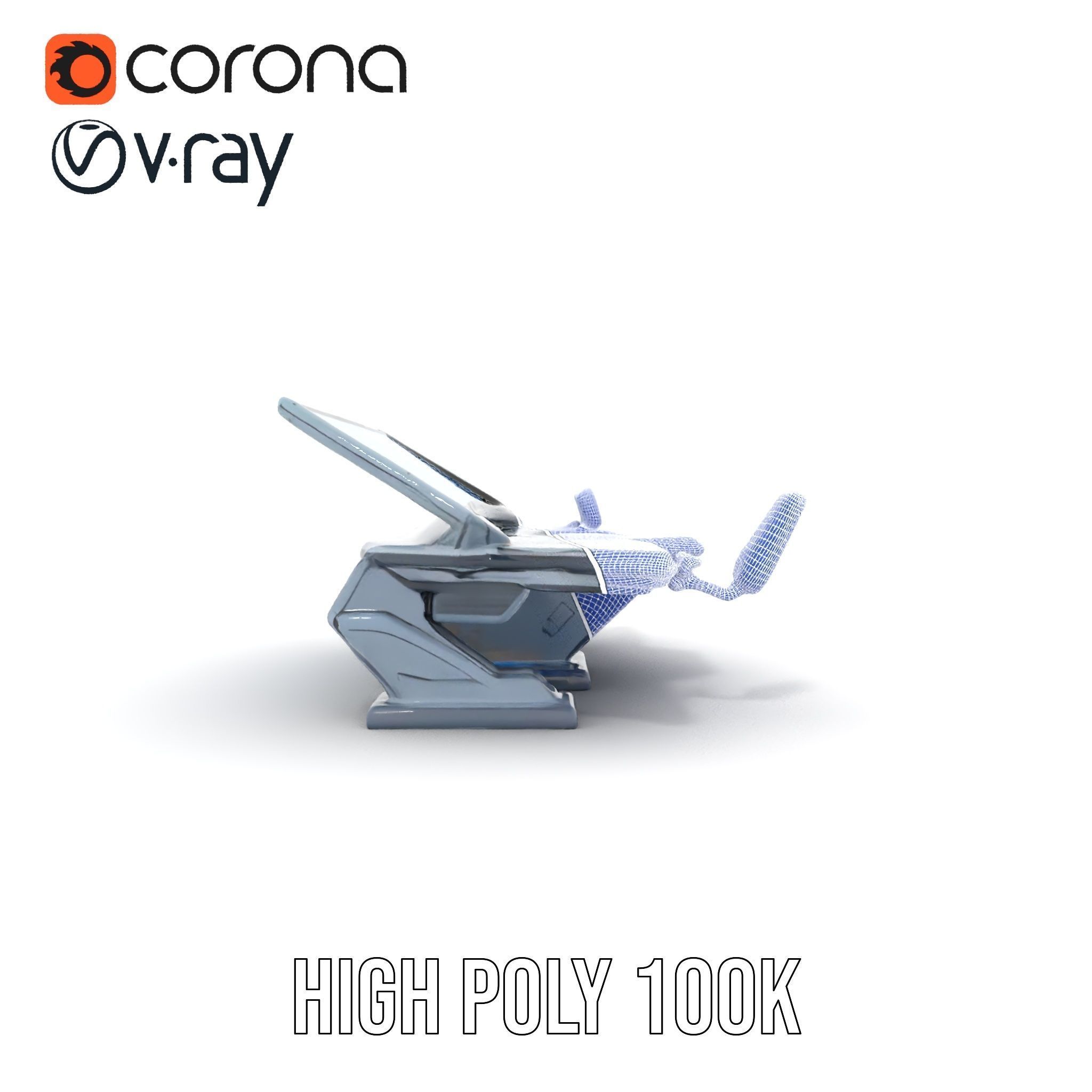 Futuristic Control Station Model Pack with Interactive Displa... Low-poly 3D model_34