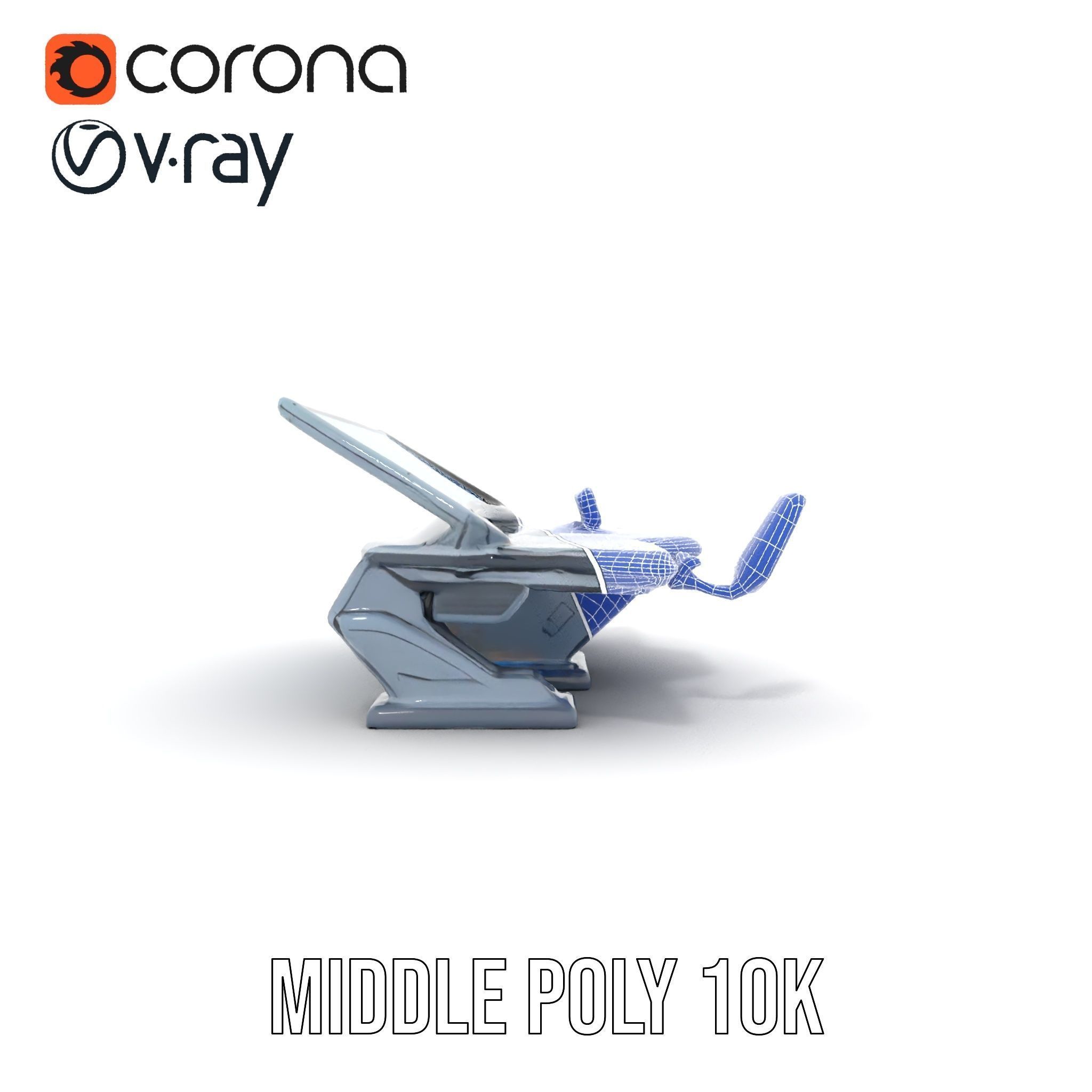 Futuristic Control Station Model Pack with Interactive Displa... Low-poly 3D model_27