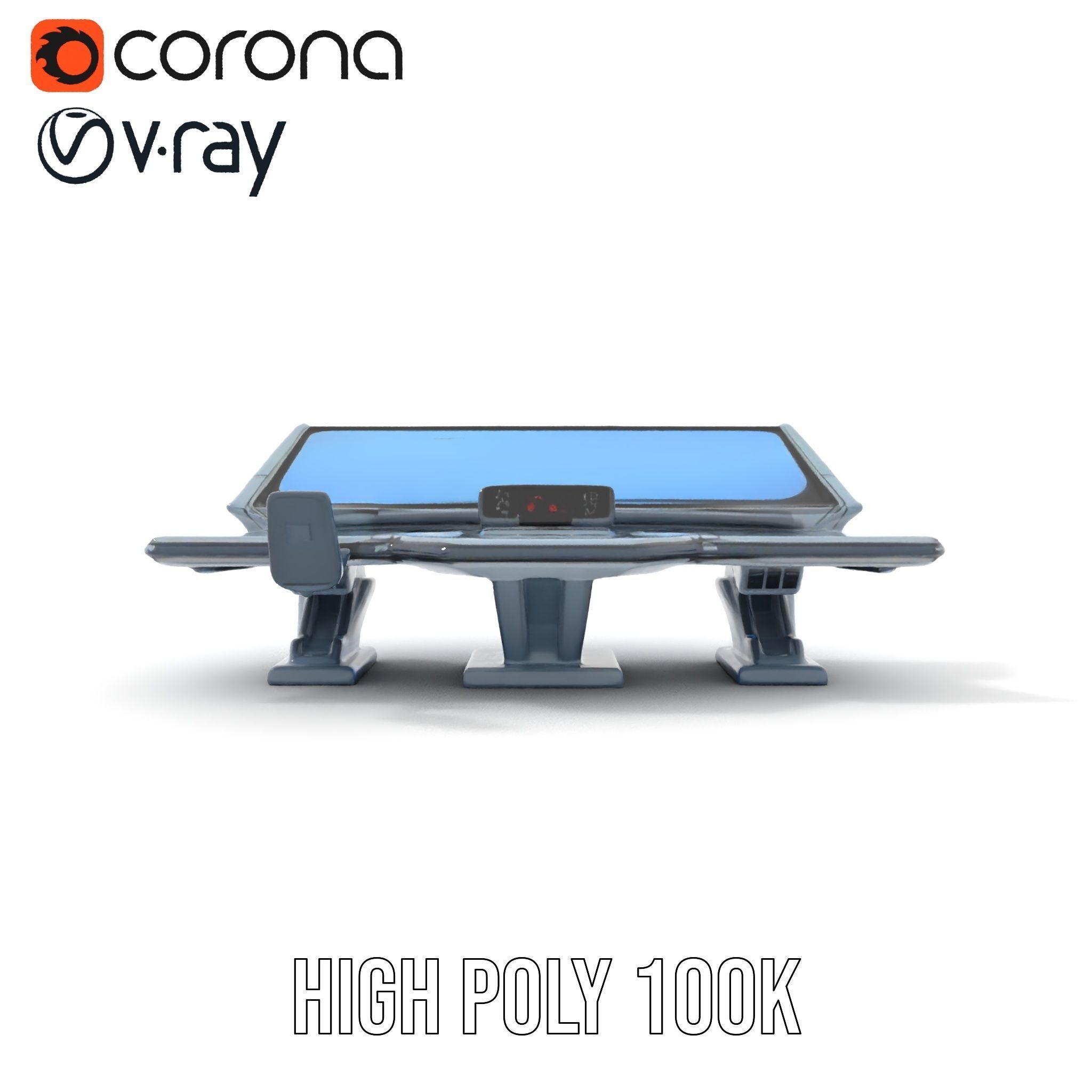 Futuristic Control Station Model Pack with Interactive Displa... Low-poly 3D model_15