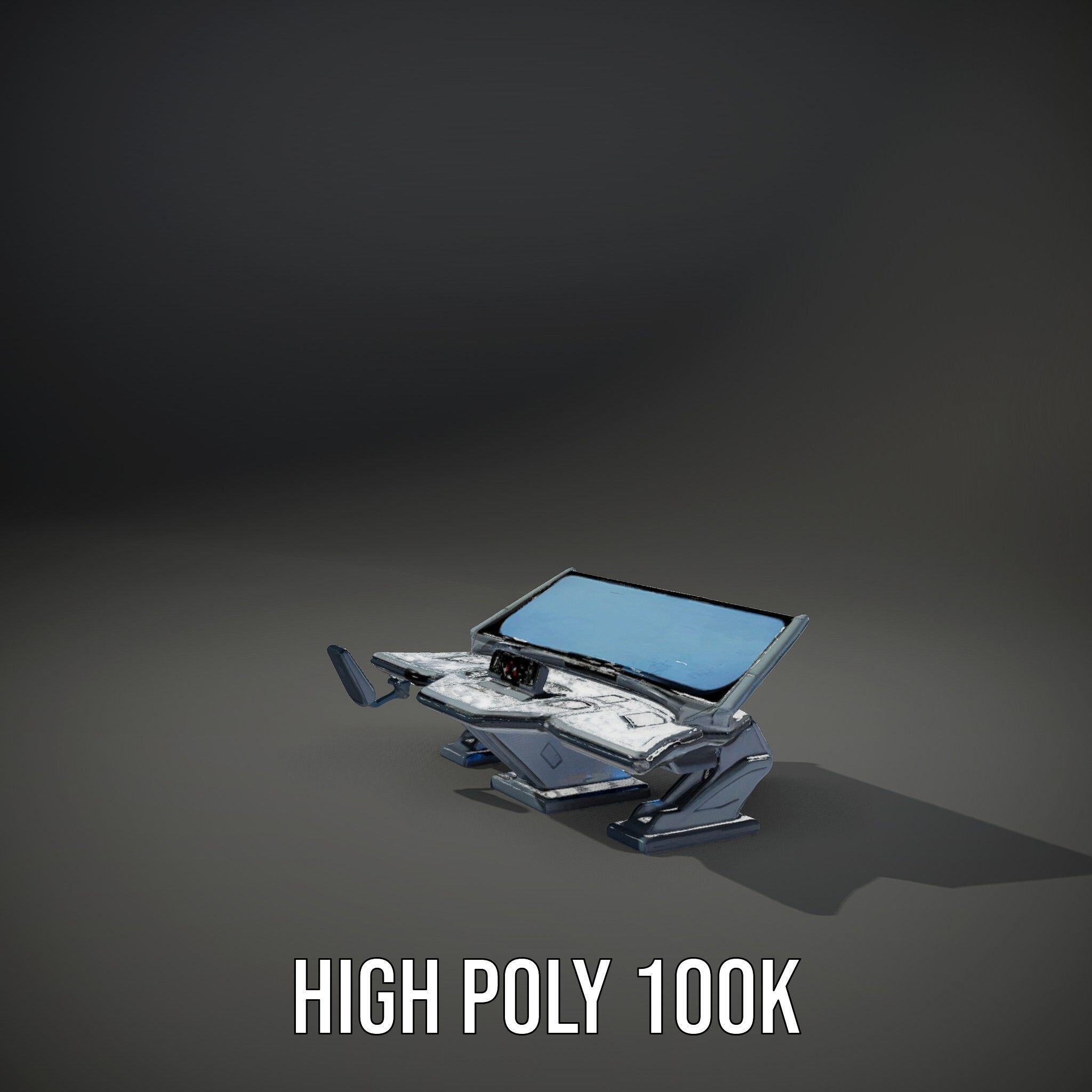 Futuristic Control Station Model Pack with Interactive Displa... Low-poly 3D model_10